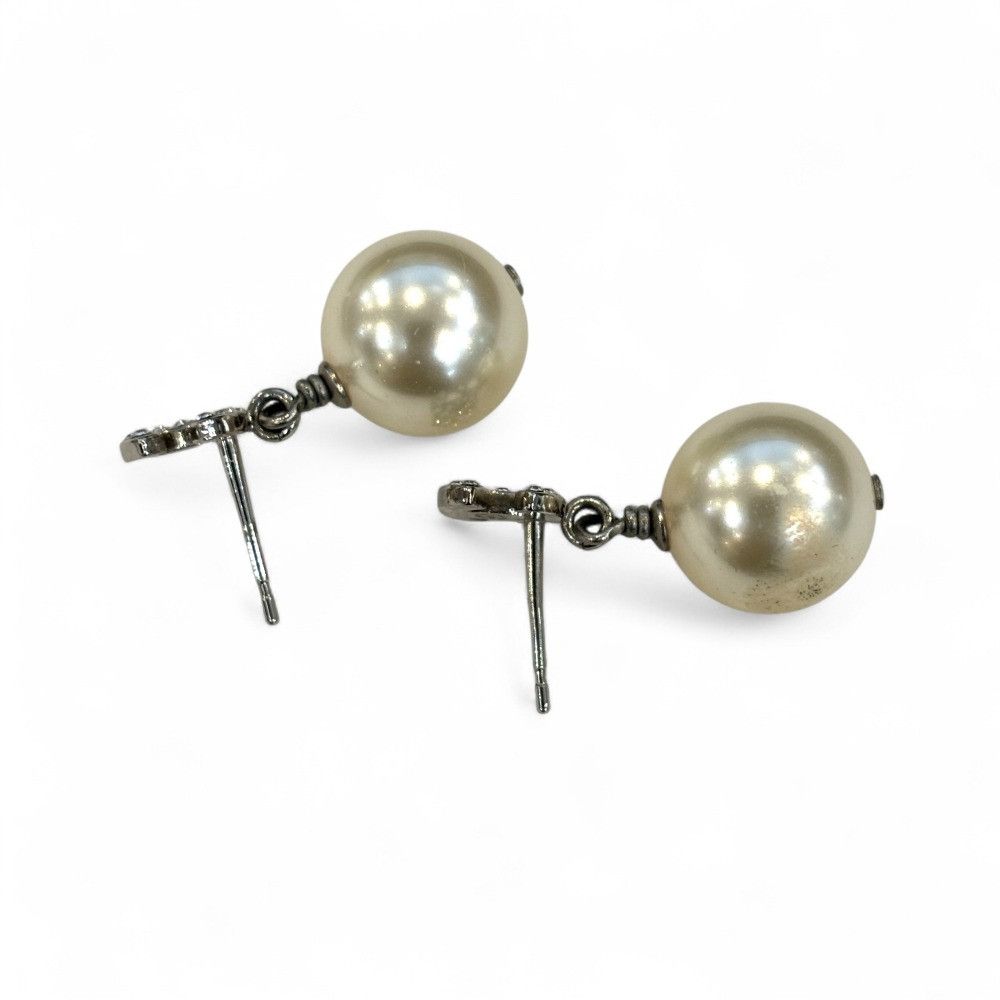 Chanel Chanel Chanel Coco Mark Faux Pearl Earrings Metal Earrings DUTY FREE for USA Size ONE SIZE - 10 Thumbnail