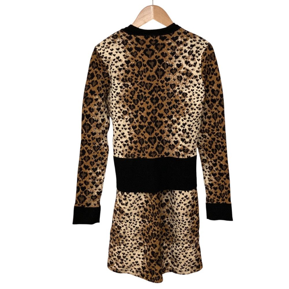 Valentino Valentino RED VALENTINO Heart Leopard Knit 2way Cardigan Dress Ensemble Textile Tops DUTY FREE for USA Size ONE SIZE - 2 Thumbnail