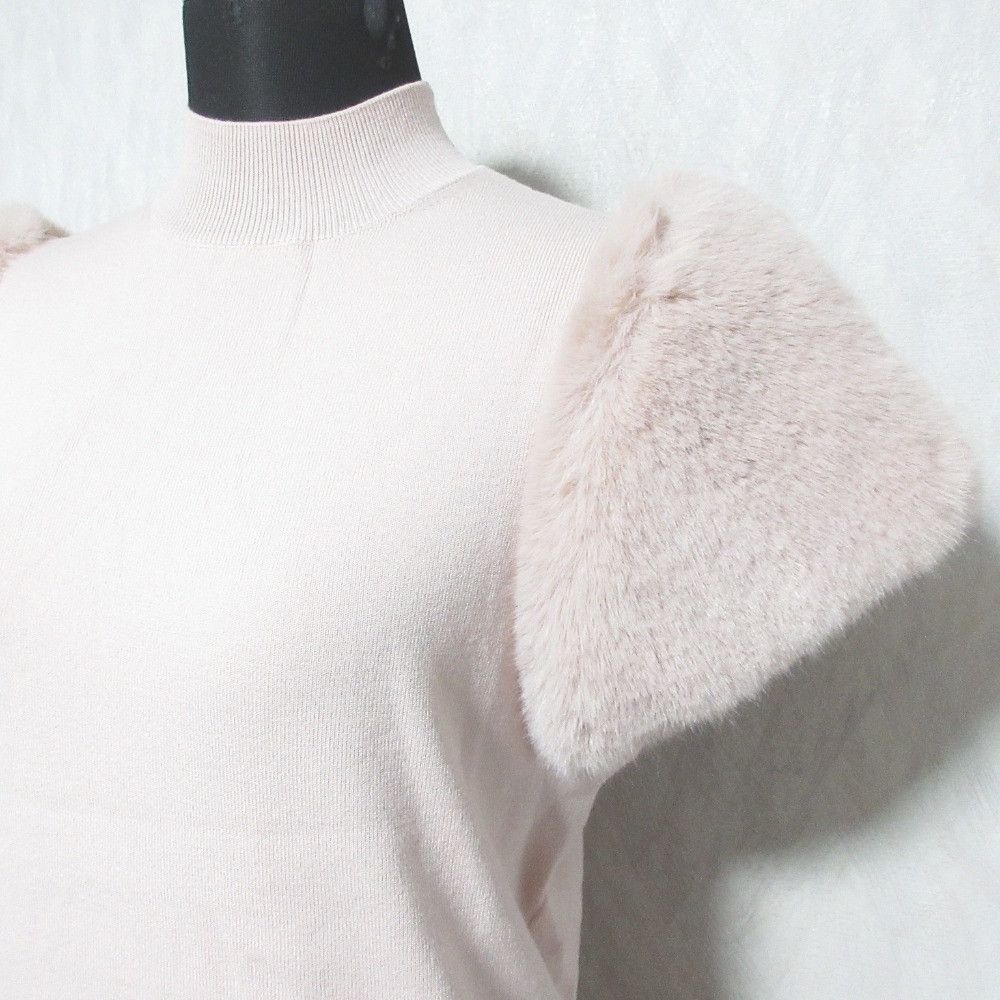 Other Other CELFORD Short Fur Sleeve Knit Pullover Textile Tops CWNT234068 DUTY FREE for USA Size ONE SIZE - 4 Thumbnail