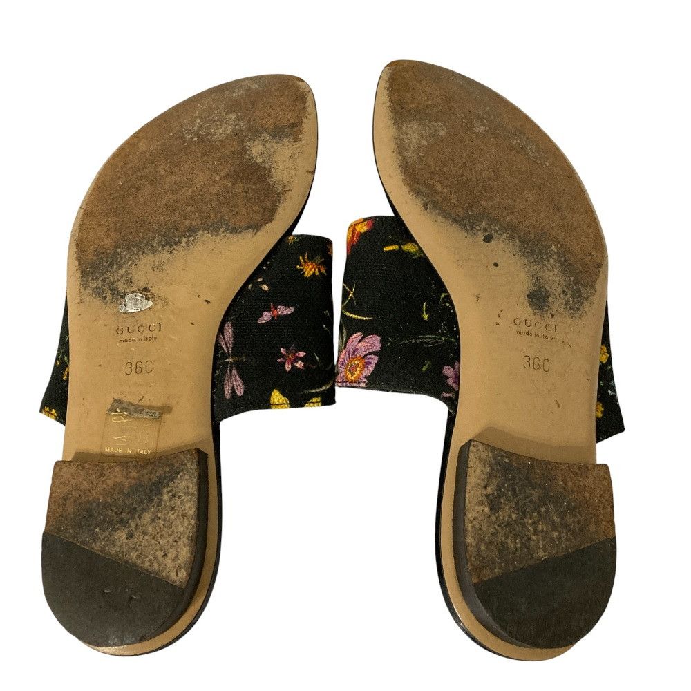 Gucci Gucci Gucci Flora Print Flat Thong Sandals Leather Shoes DUTY FREE for USA Size ONE SIZE - 9 Thumbnail