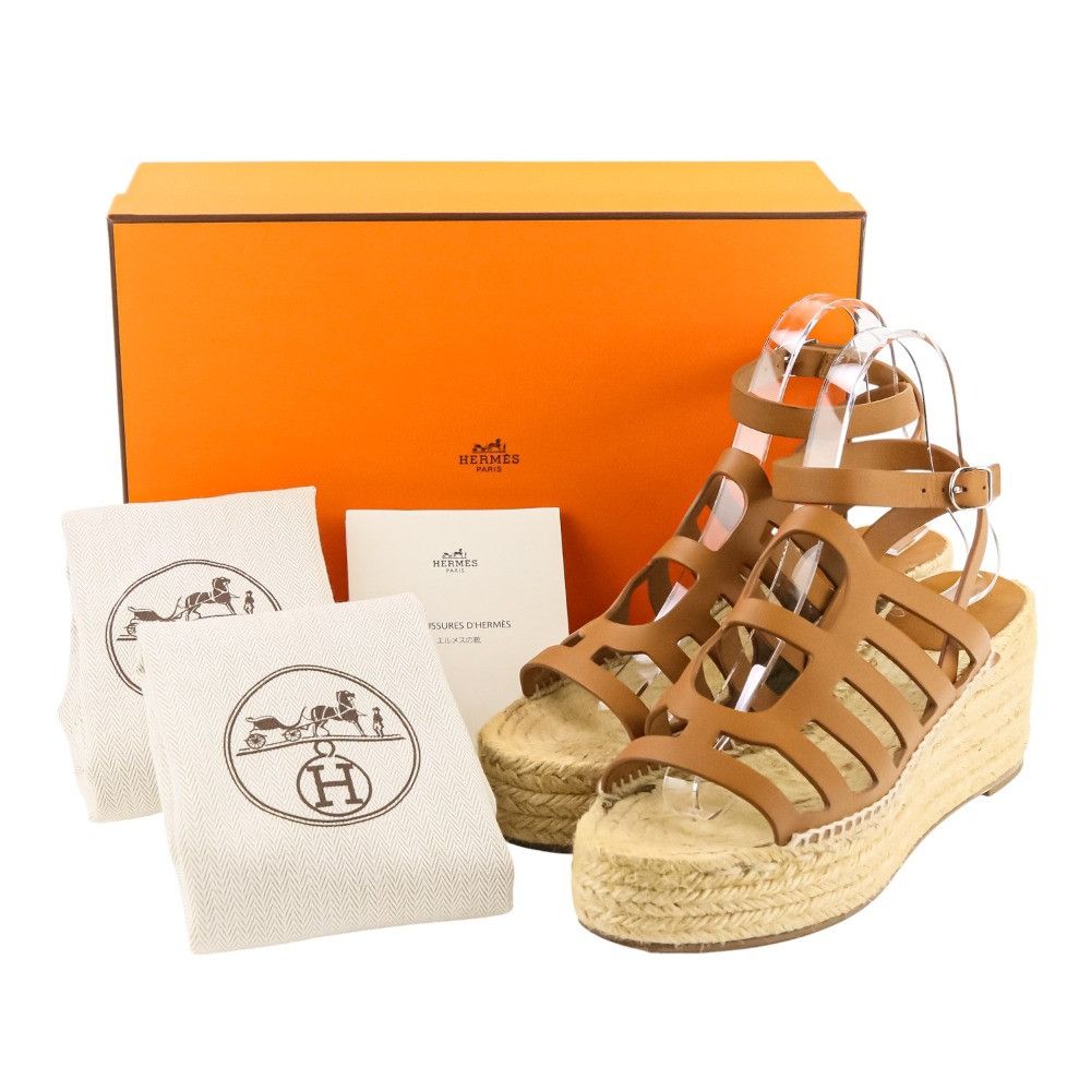 Hermes Hermes Hermes CATALIA Espadrille Sandals 38 Leather Shoes DUTY FREE for USA Size ONE SIZE - 16 Thumbnail
