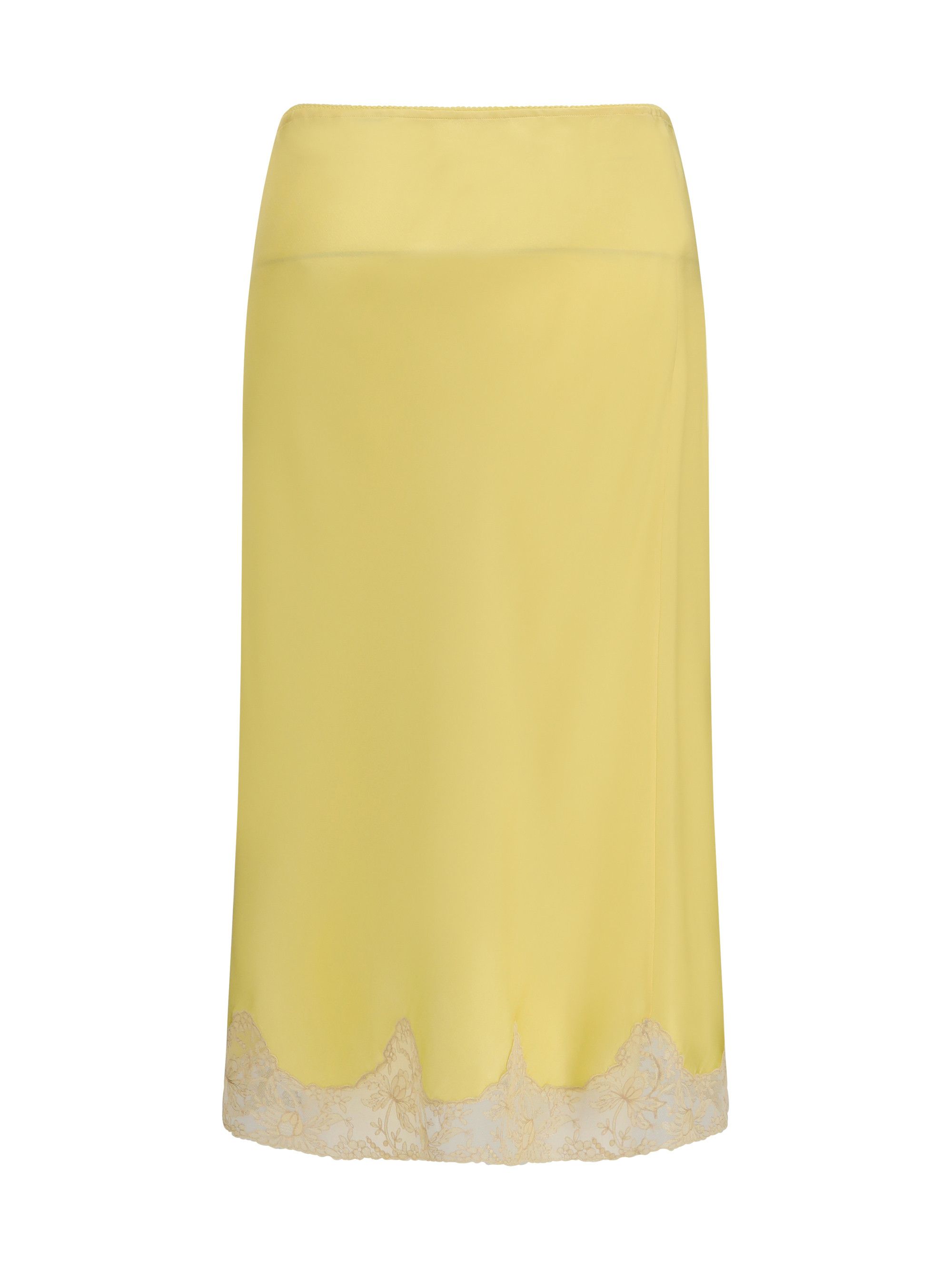 Saint Laurent Paris Satin Midi Skirt with lace inserts Size 32" / US 10 / IT 46 - 2 Thumbnail