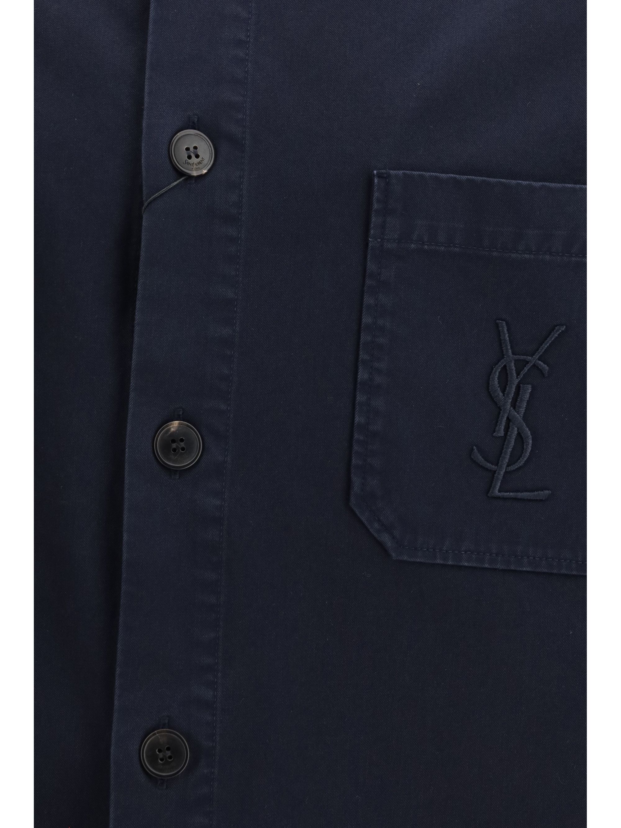 Saint Laurent Paris Cassandre Overshirt in gabardine with logo Size US M / EU 48-50 / 2 - 3 Thumbnail