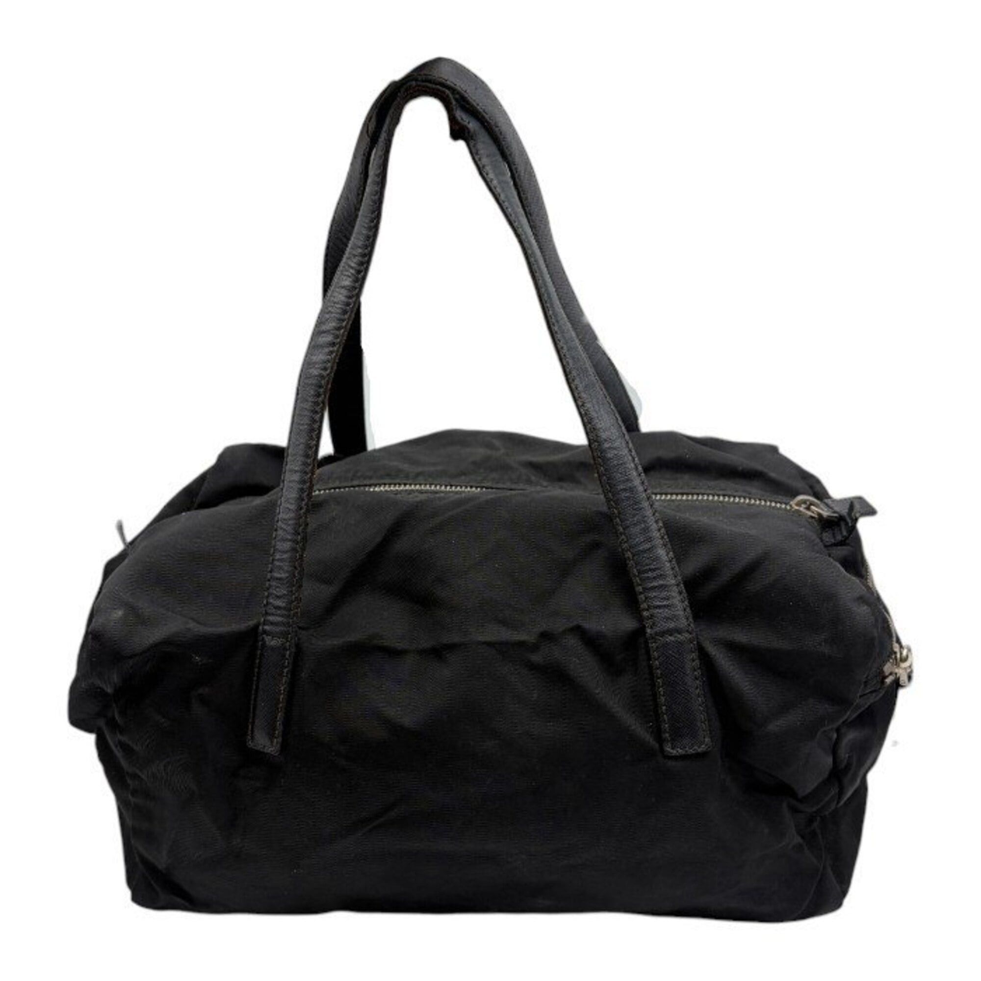 Prada PRADA Mini Boston Bag Handbag with Triangle Logo, Black Size ONE SIZE - 2 Thumbnail
