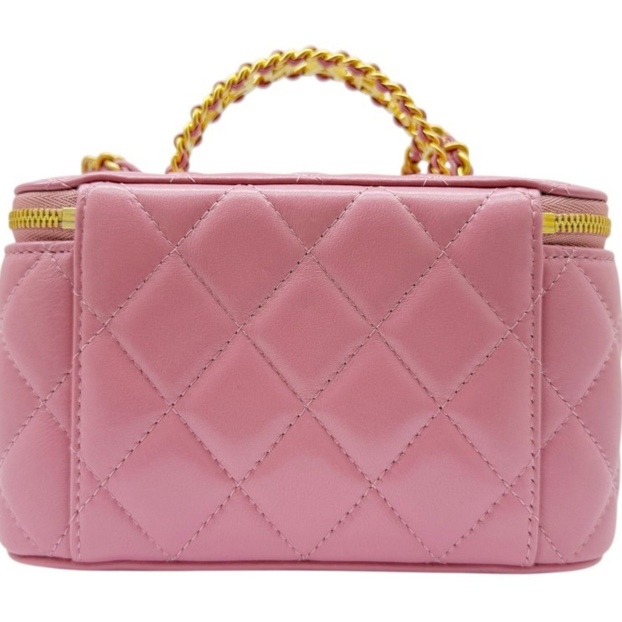 Chanel CHANEL Matelassé Lambskin Pink Vanity Shoulder Bag Handbag with Coco Mark - Women's Size ONE SIZE - 2 Thumbnail