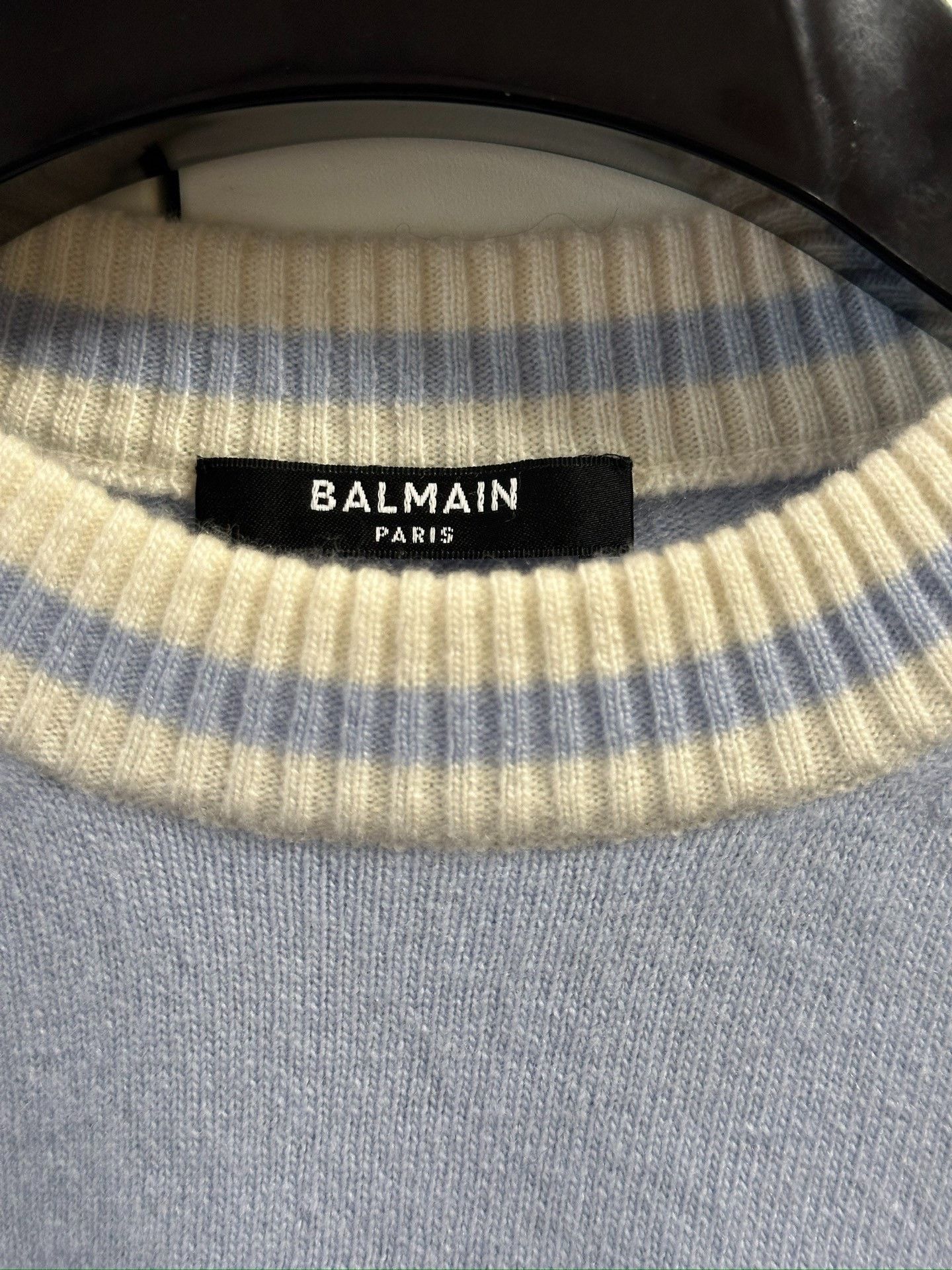 Balmain Balmain Women's Light Blue Logo Sweater Size XS / US 0-2 / IT 36-38 - 6 Thumbnail