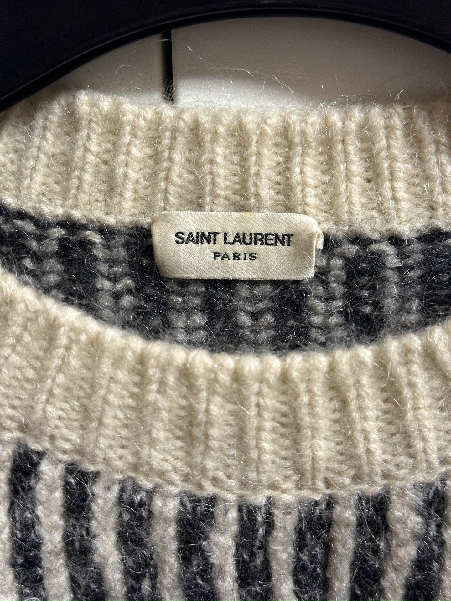 Saint Laurent Paris Saint Laurent Black White Stripe Sweater L Size US L / EU 52-54 / 3 - 5 Thumbnail