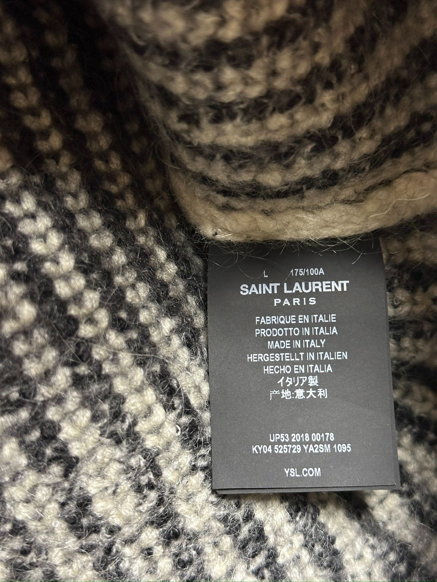Saint Laurent Paris Saint Laurent Black White Stripe Sweater L Size US L / EU 52-54 / 3 - 6 Thumbnail