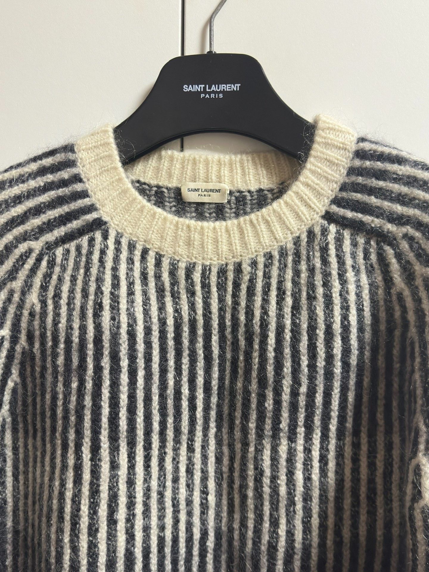 Saint Laurent Paris Saint Laurent Black White Stripe Sweater L Size US L / EU 52-54 / 3 - 2 Thumbnail