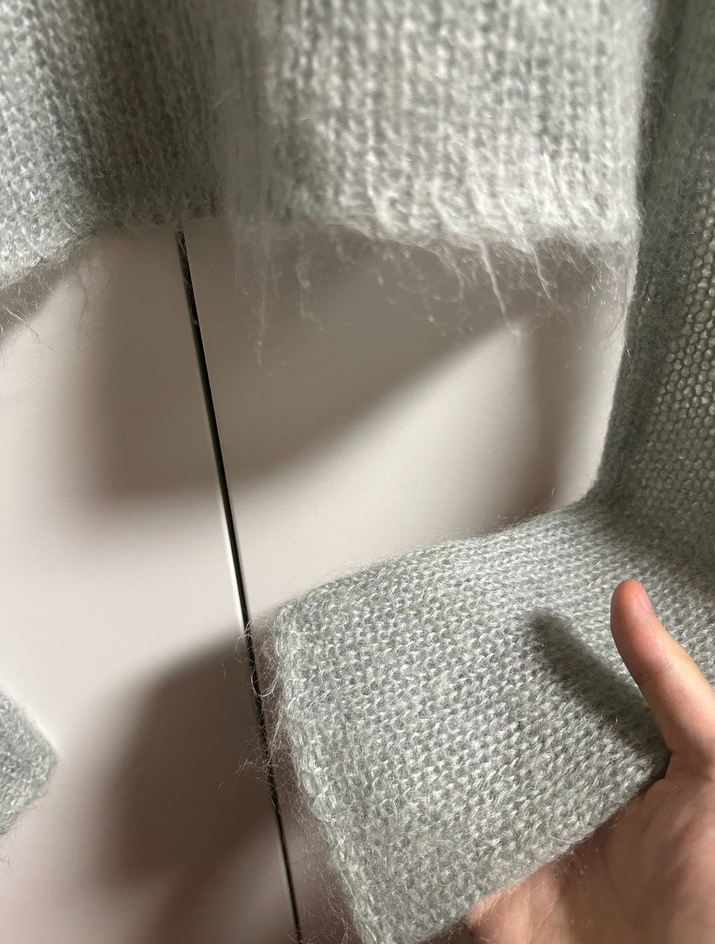 Saint Laurent Paris Saint Laurent Light Blue Cropped Mohair Sweater XS Size XS / US 0-2 / IT 36-38 - 3 Thumbnail