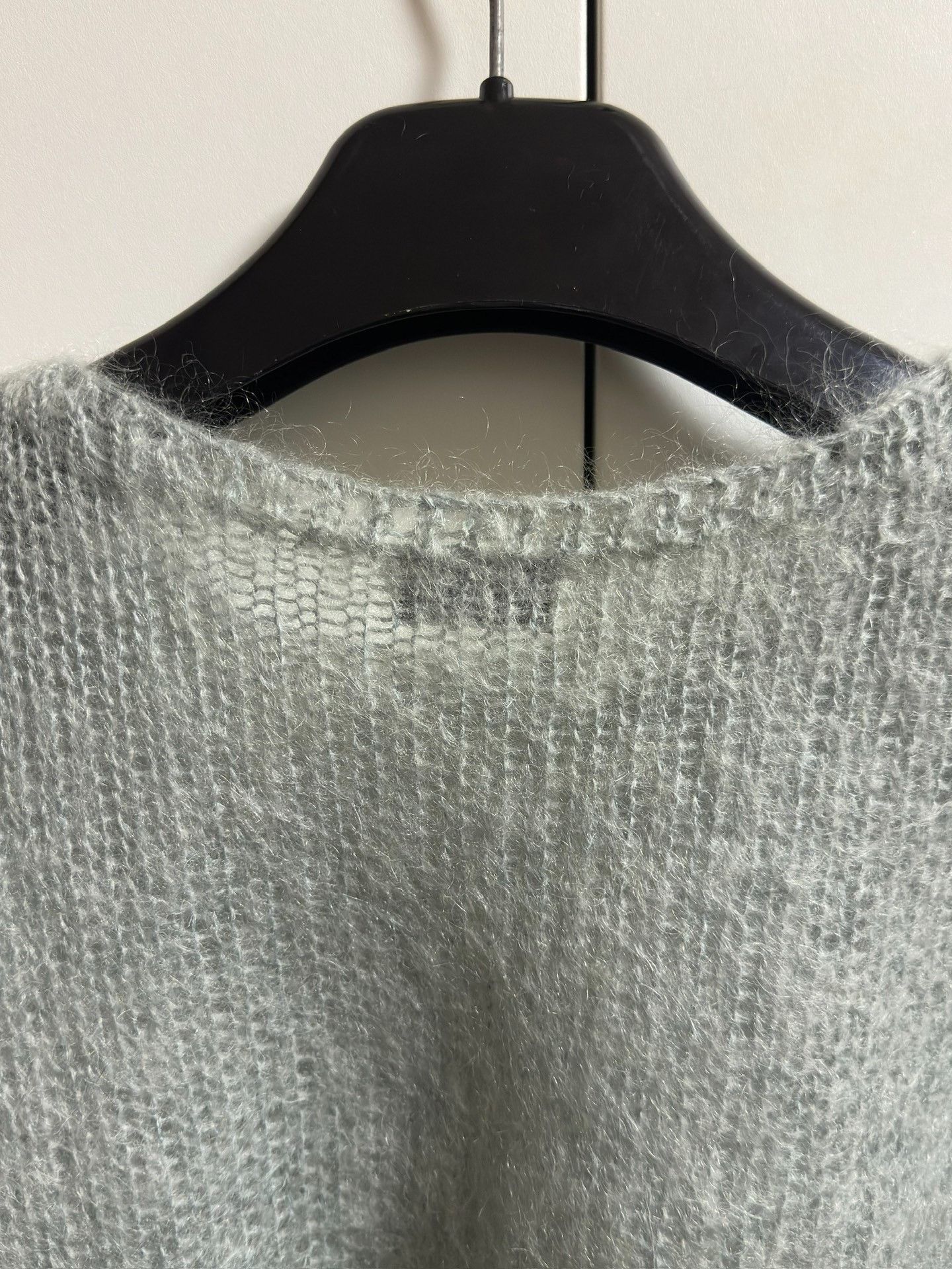 Saint Laurent Paris Saint Laurent Light Blue Cropped Mohair Sweater XS Size XS / US 0-2 / IT 36-38 - 5 Thumbnail