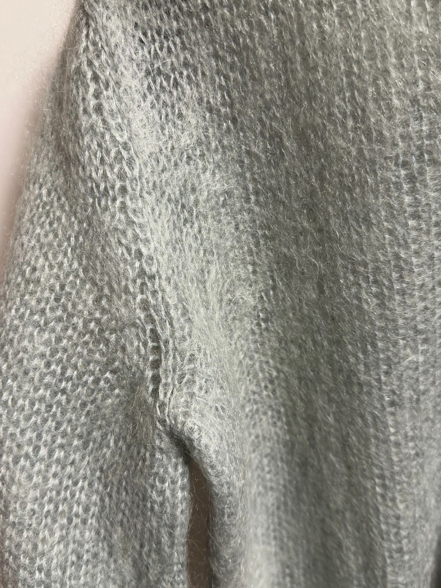 Saint Laurent Paris Saint Laurent Light Blue Cropped Mohair Sweater XS Size XS / US 0-2 / IT 36-38 - 6 Thumbnail