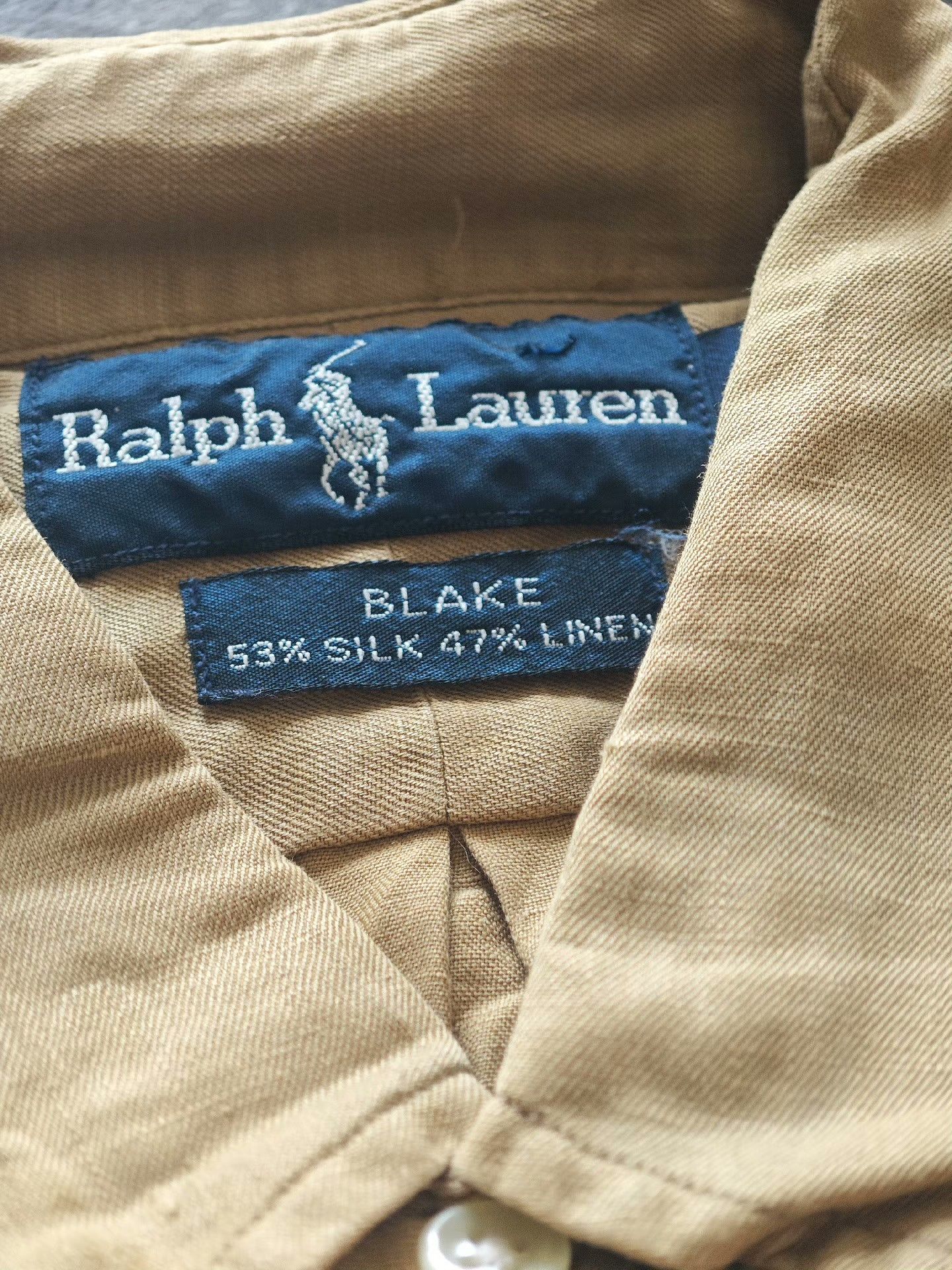 Ralph Lauren RL Polo Khaki Linen Short Sleeve Shirt Size US M / EU 48-50 / 2 - 2 Thumbnail