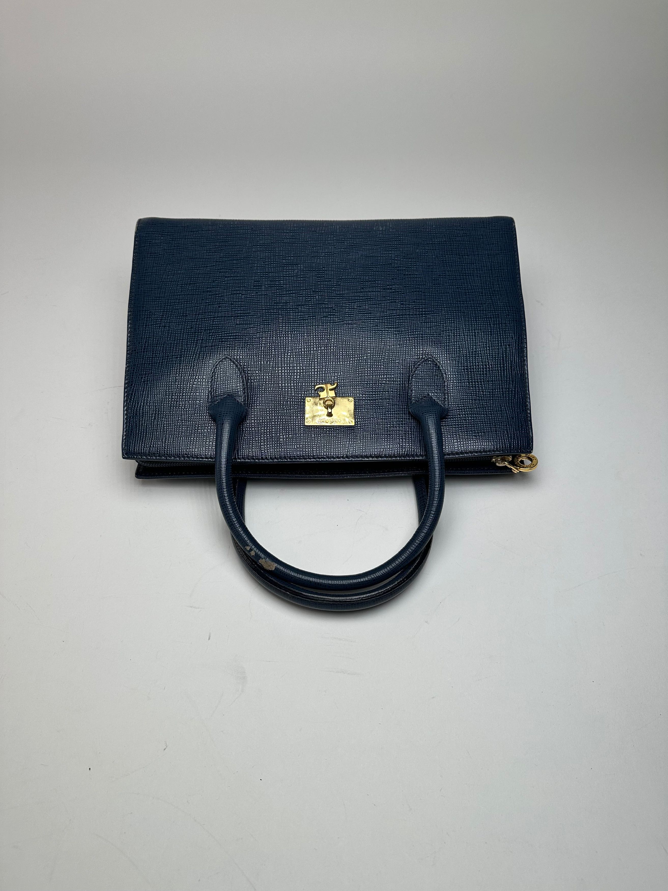 Courreges Vintage Leather Handbag Blue Size ONE SIZE - 6 Thumbnail