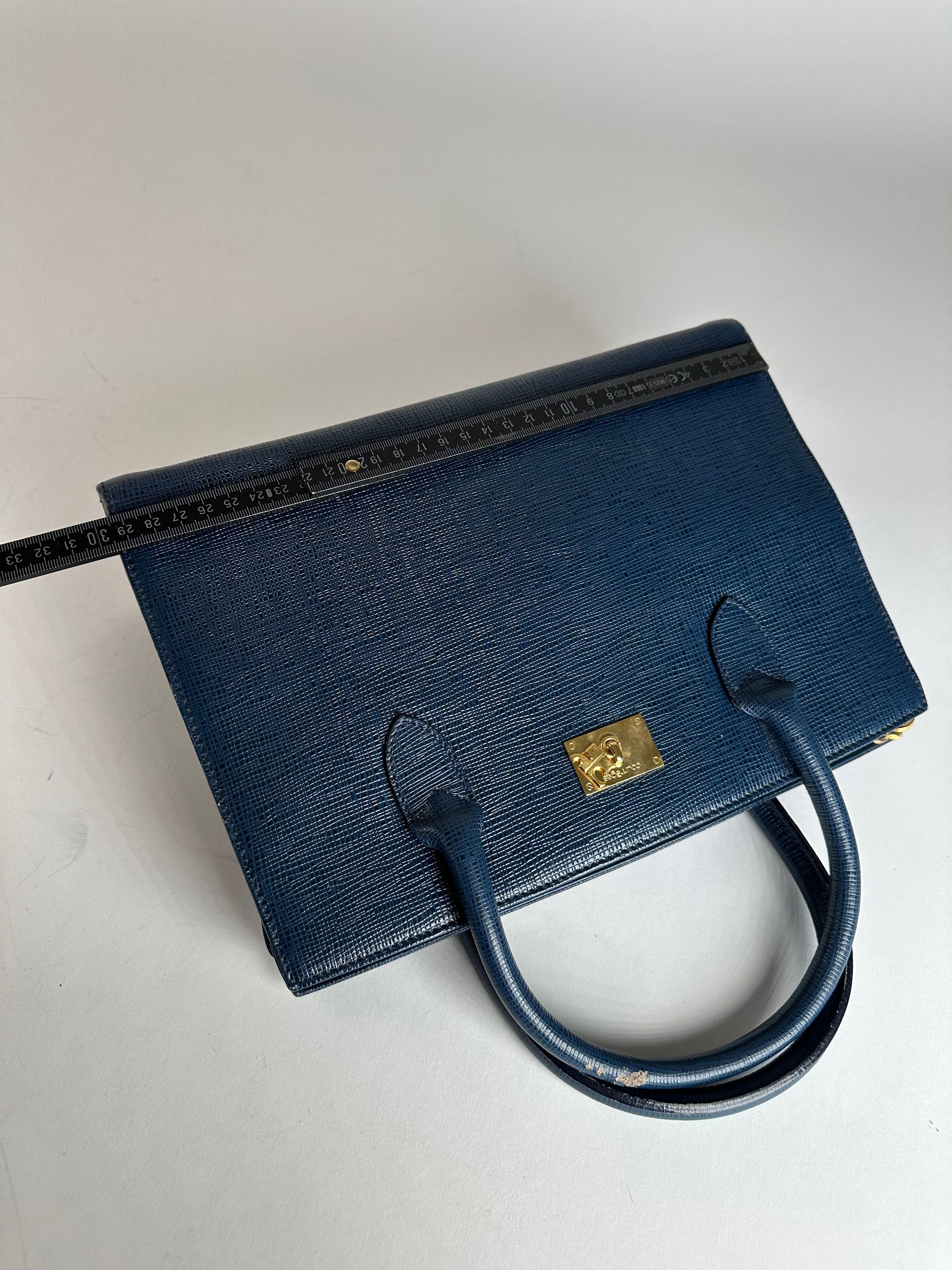 Courreges Vintage Leather Handbag Blue Size ONE SIZE - 14 Thumbnail