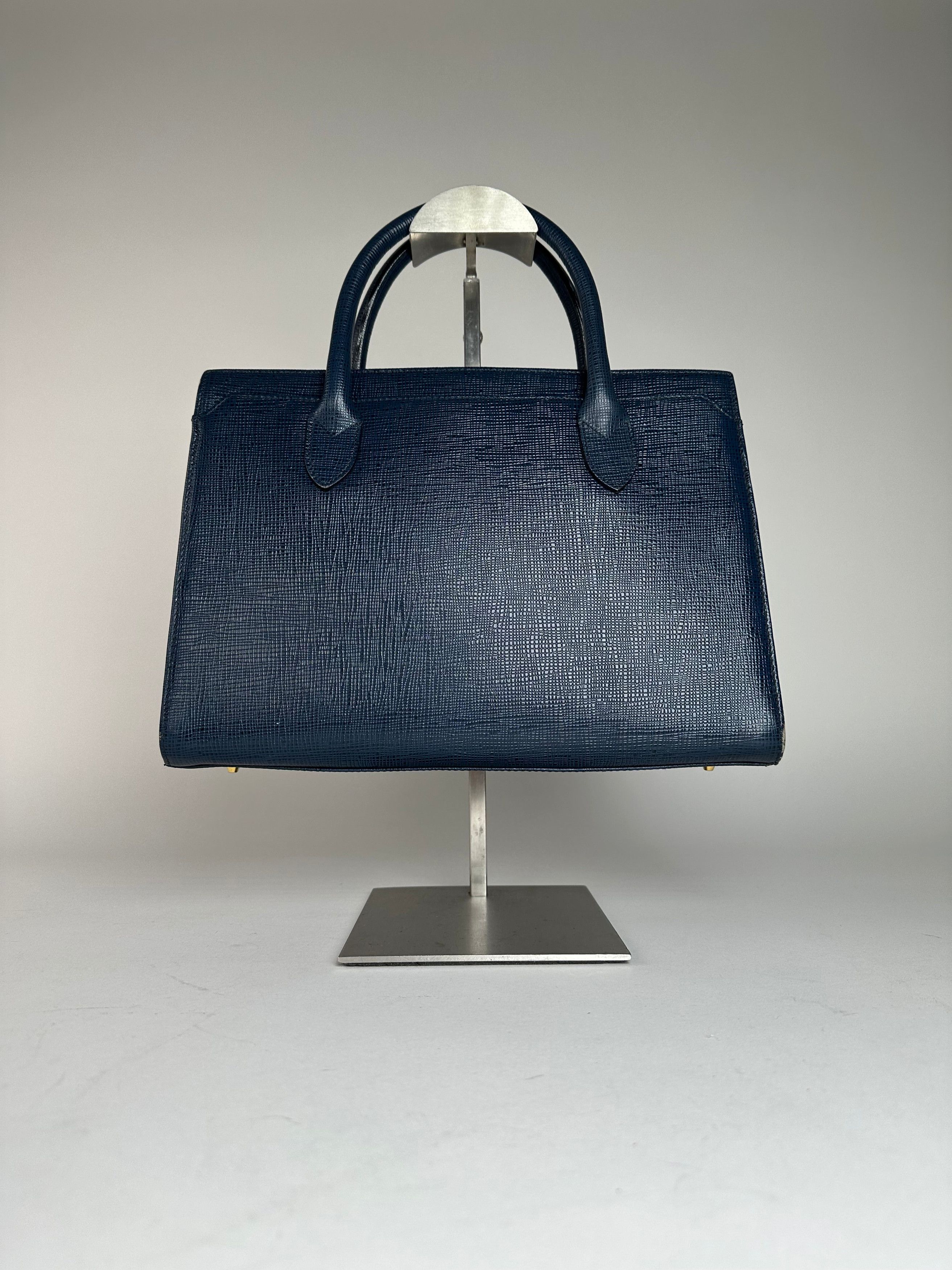 Courreges Vintage Leather Handbag Blue Size ONE SIZE - 12 Thumbnail