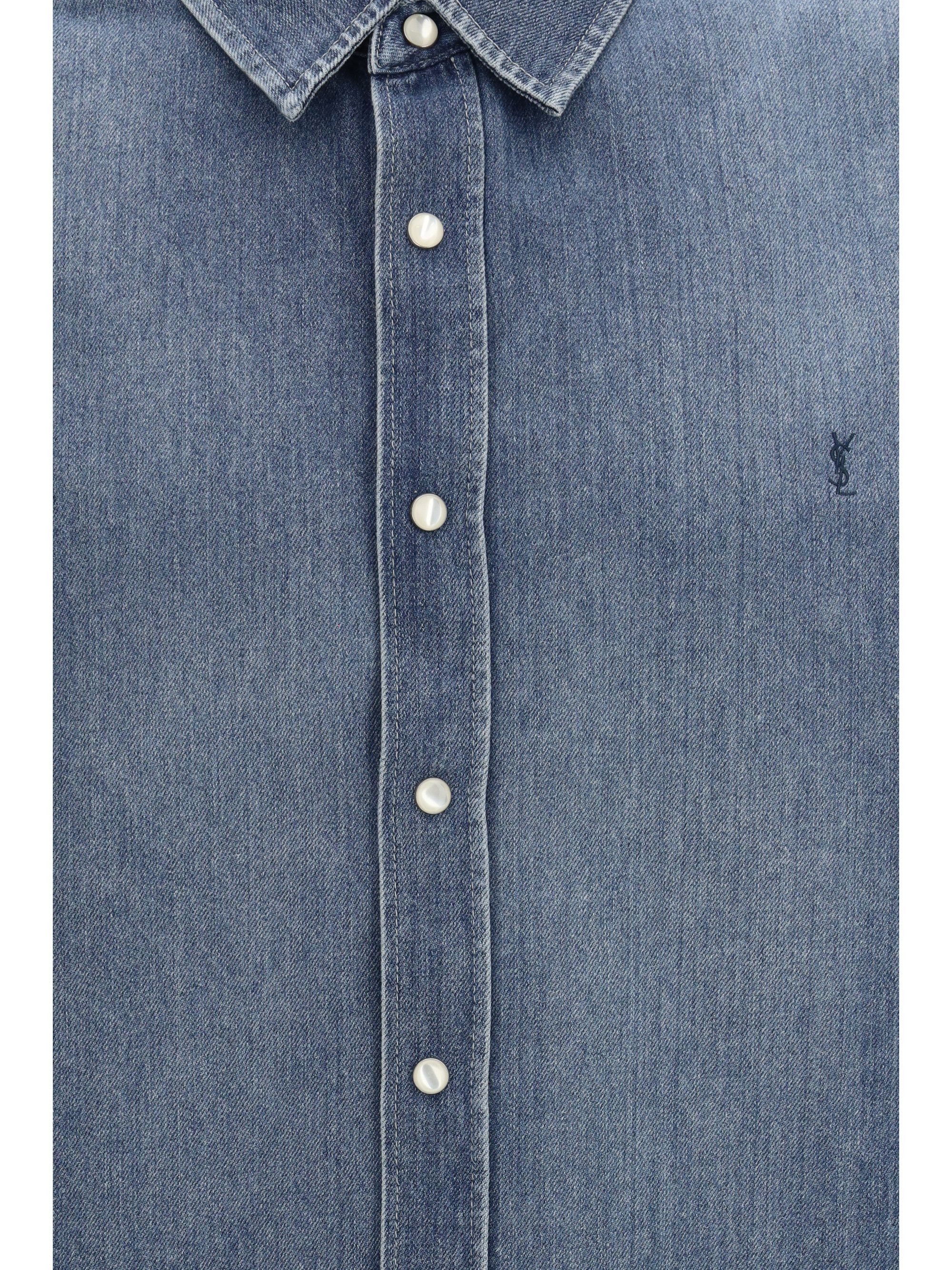 Saint Laurent Paris Denim Shirt Size US L / EU 52-54 / 3 - 3 Thumbnail