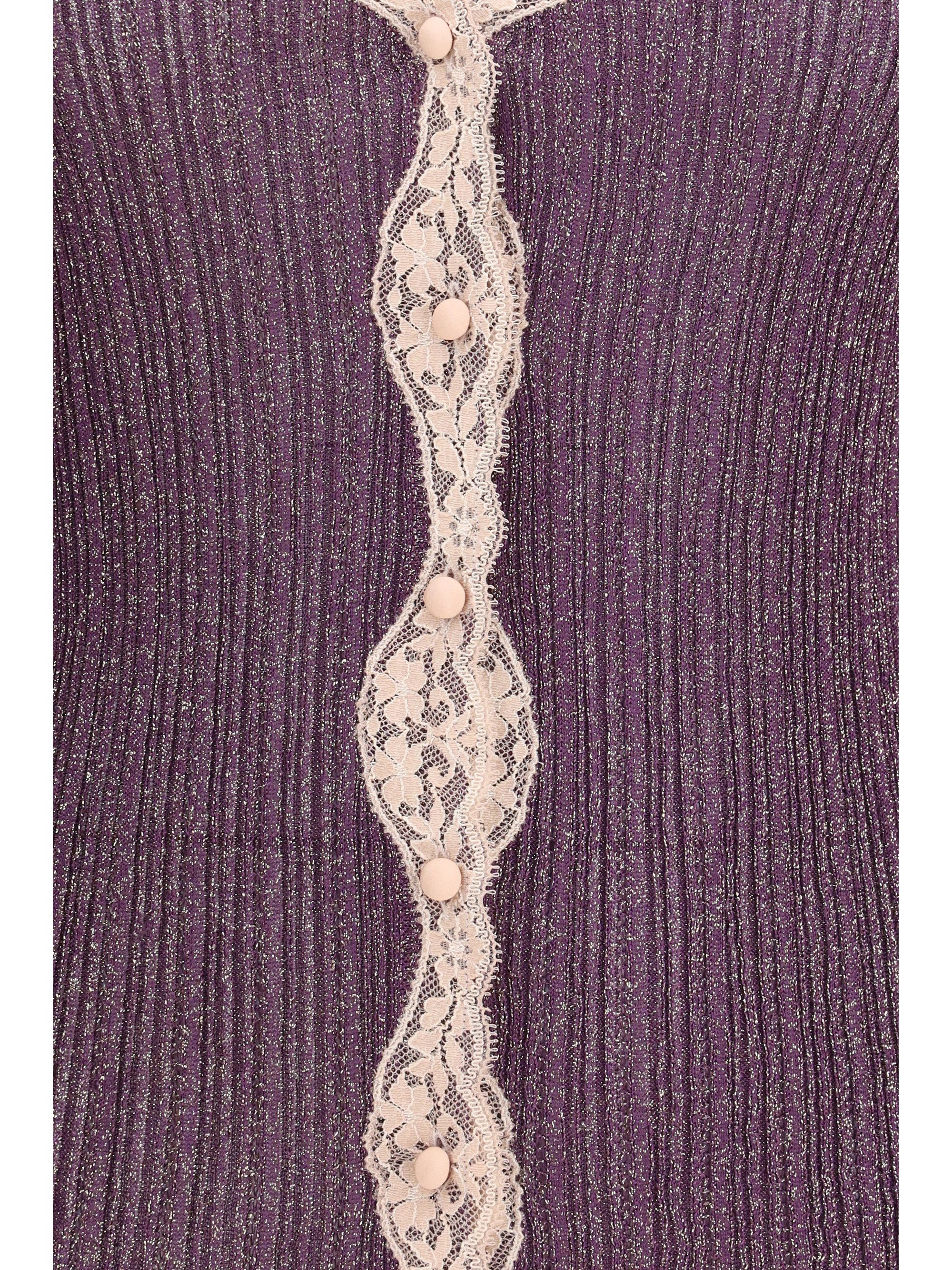 Valentino Lurex knit Cardigan with lace Size L / US 10 / IT 46 - 3 Thumbnail
