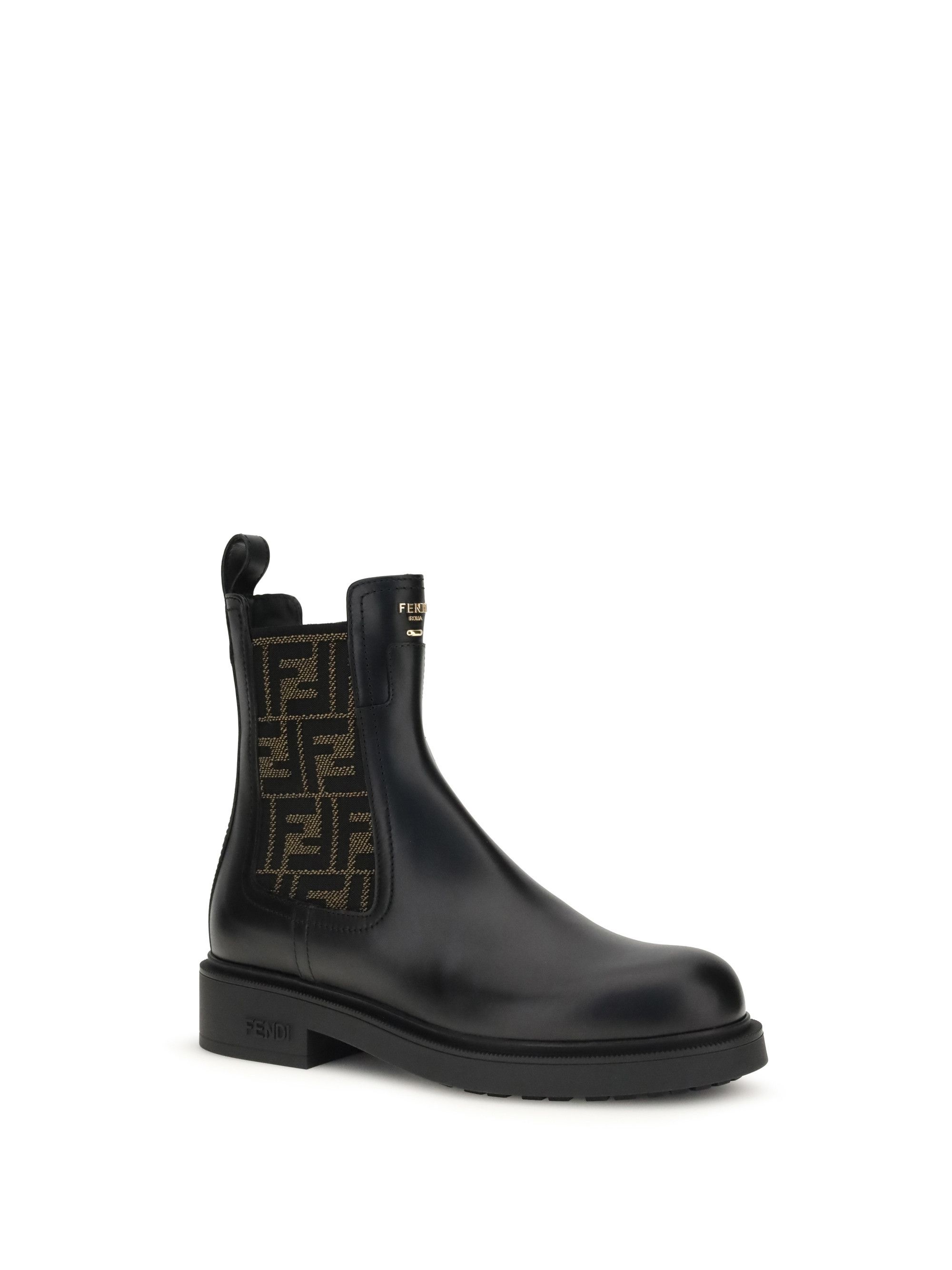 Fendi FF leather and fabric Ankle Boots Size US 7.5 / IT 37.5 - 2 Thumbnail
