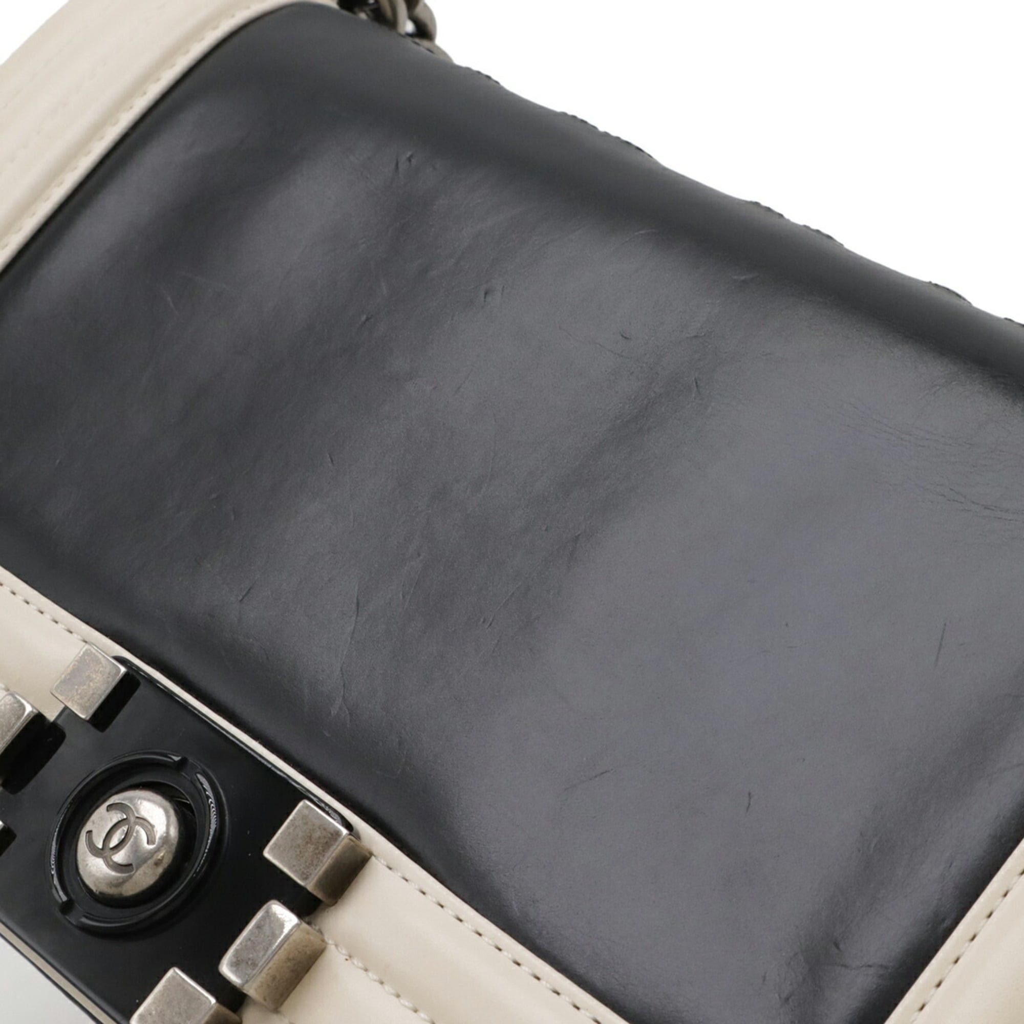 Chanel CHANEL Boy Chanel 25 Coco Mark Chain Shoulder Bag, Leather, Black, Ivory, Silver Size ONE SIZE - 6 Thumbnail