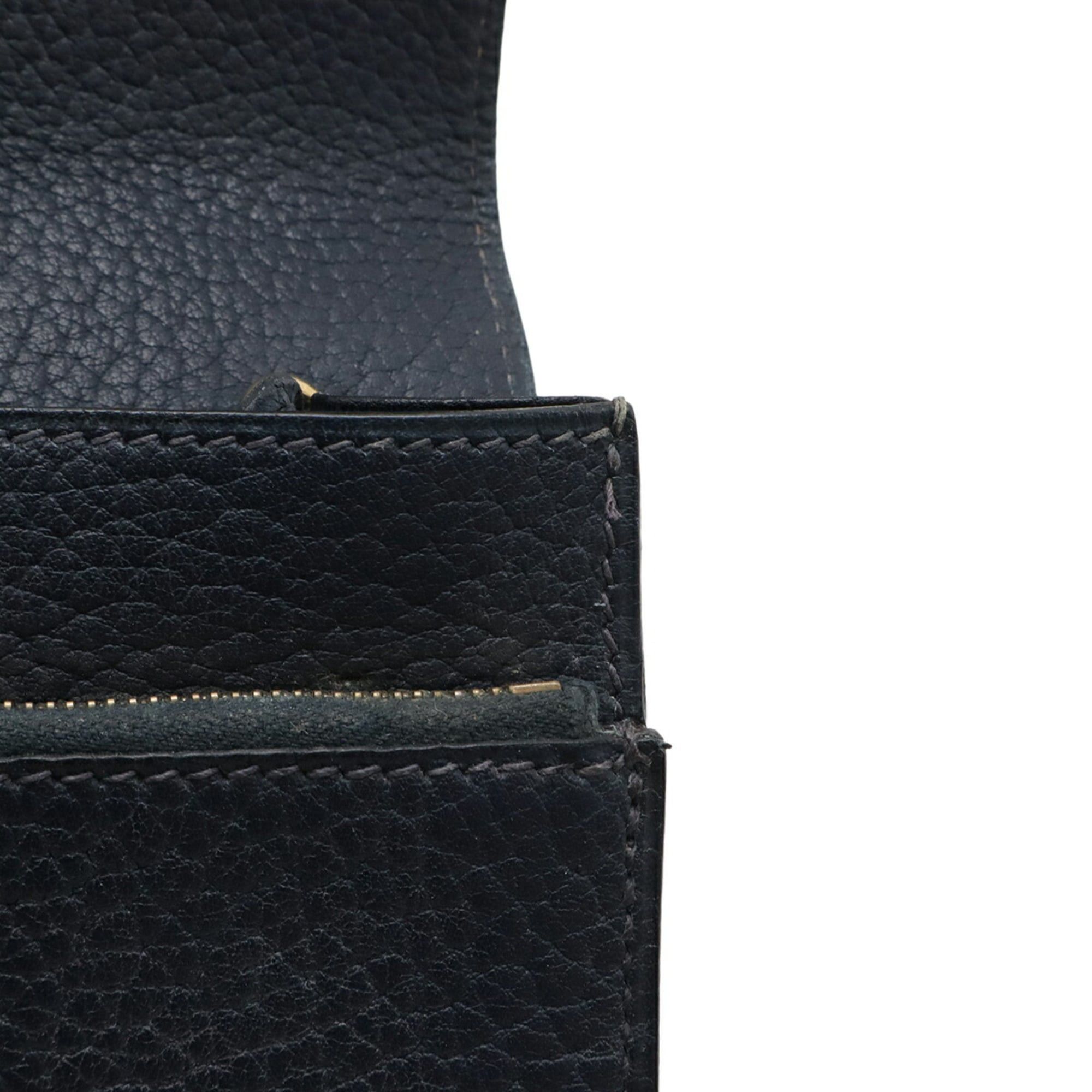 Hermes HERMES Pochette Jet Second Bag Clutch Handbag Fjord Leather Navy Blue □C Stamp Size ONE SIZE - 9 Thumbnail