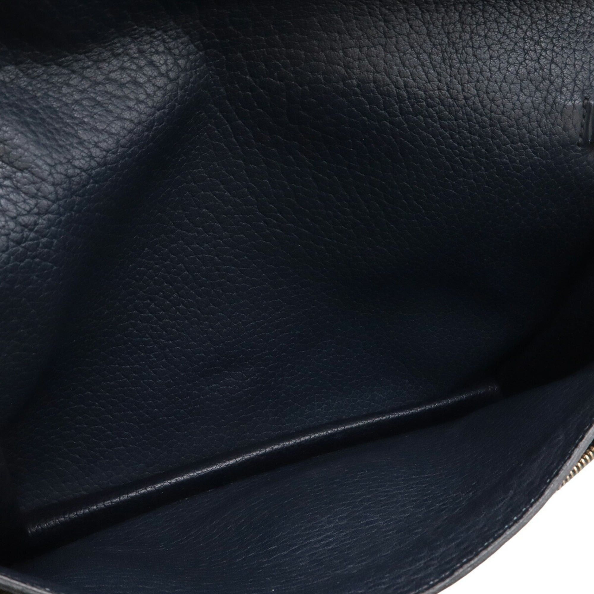 Hermes HERMES Pochette Jet Second Bag Clutch Handbag Fjord Leather Navy Blue □C Stamp Size ONE SIZE - 7 Thumbnail