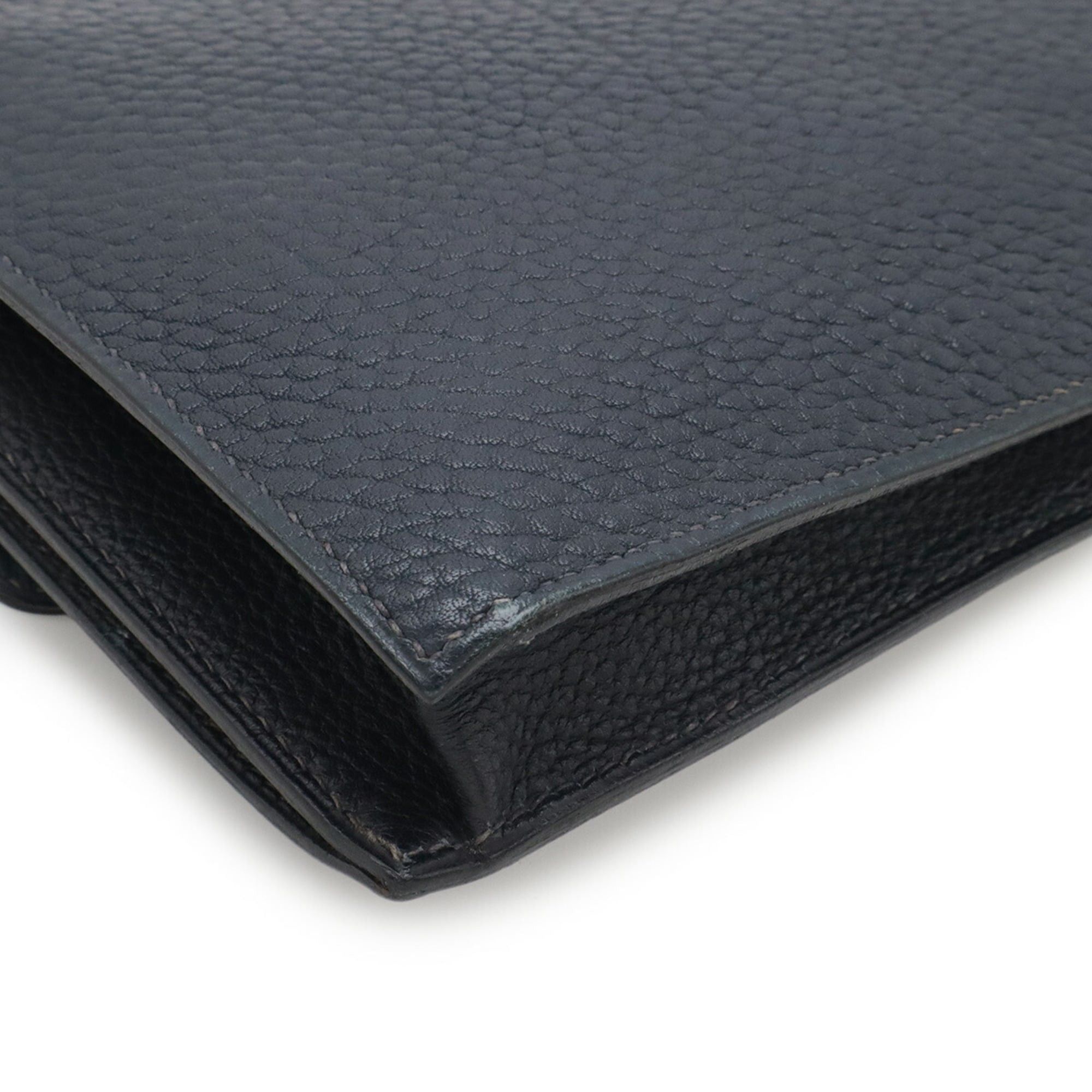 Hermes HERMES Pochette Jet Second Bag Clutch Handbag Fjord Leather Navy Blue □C Stamp Size ONE SIZE - 4 Thumbnail