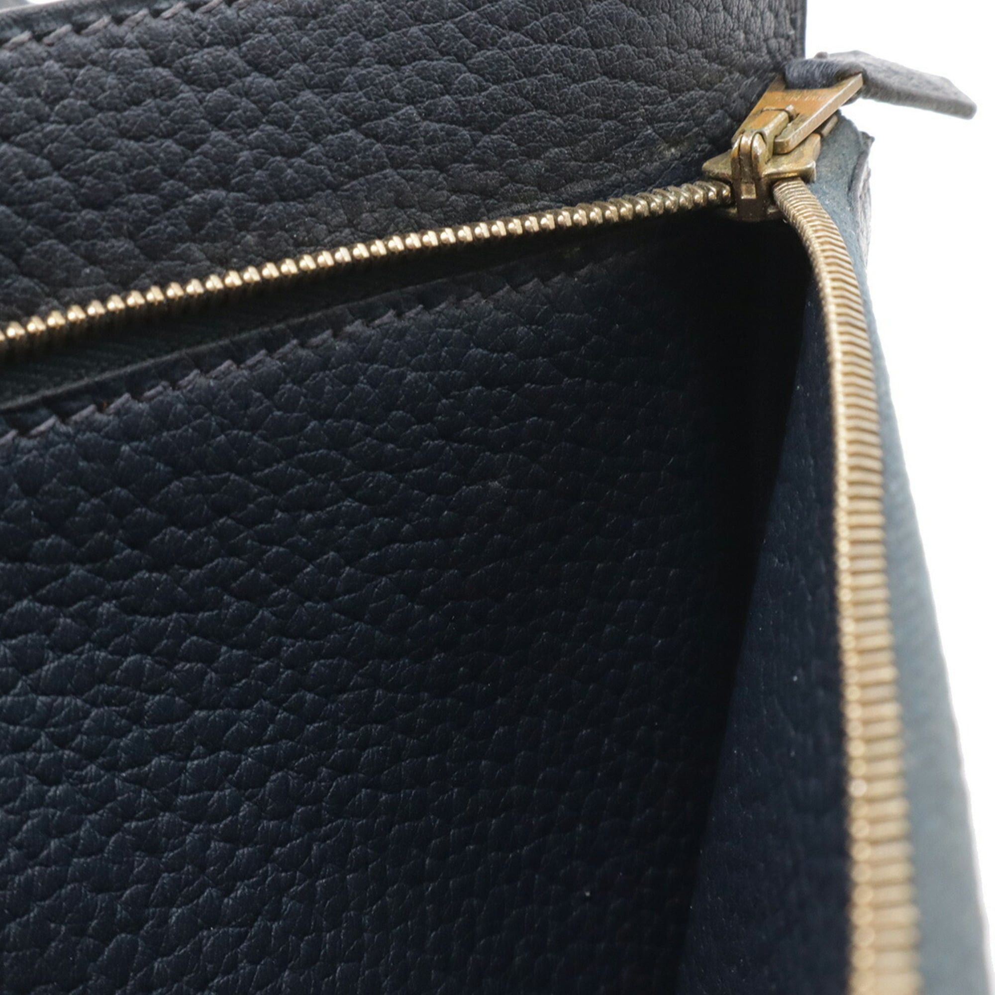 Hermes HERMES Pochette Jet Second Bag Clutch Handbag Fjord Leather Navy Blue □C Stamp Size ONE SIZE - 8 Thumbnail