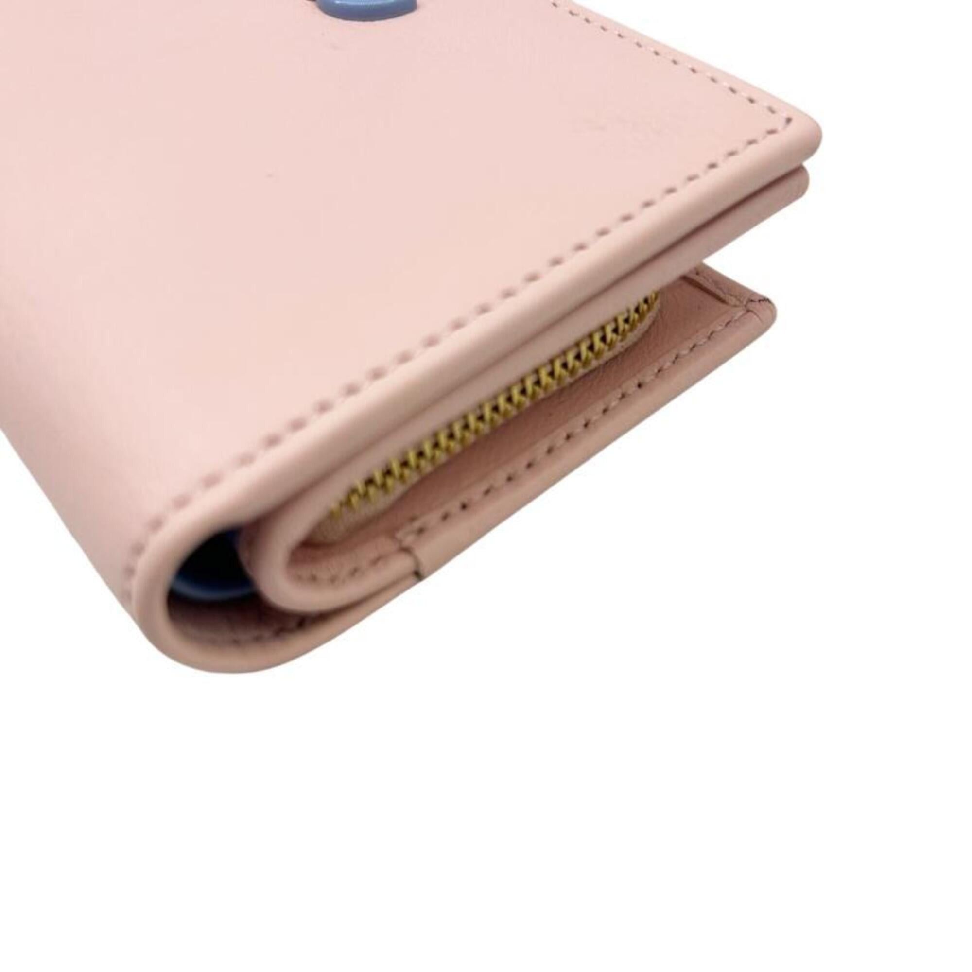 Gucci GUCCI Compact Wallet Double G Leather Pink Blue 790063 Bi-fold Mini Women's Size ONE SIZE - 7 Thumbnail