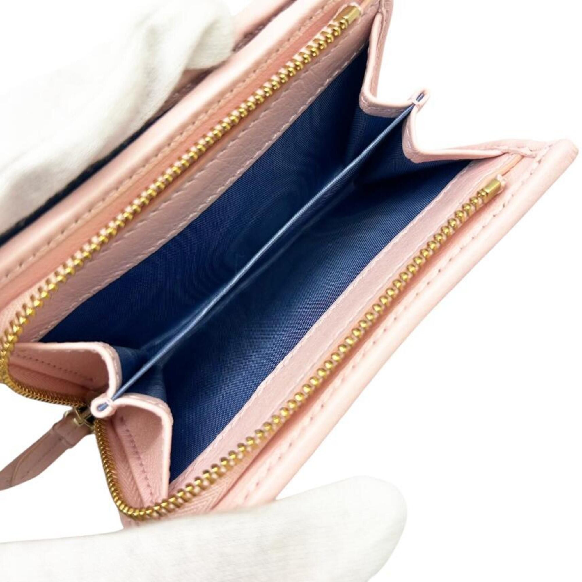 Gucci GUCCI Compact Wallet Double G Leather Pink Blue 790063 Bi-fold Mini Women's Size ONE SIZE - 9 Thumbnail