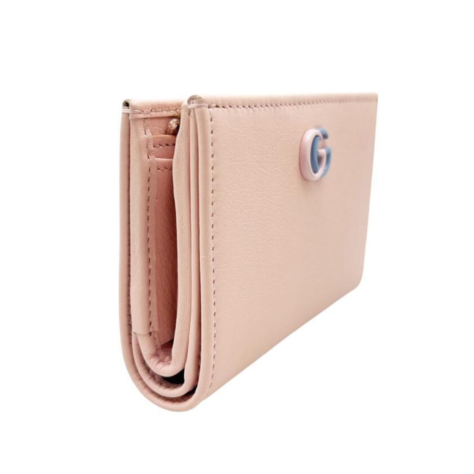 Gucci GUCCI Compact Wallet Double G Leather Pink Blue 790063 Bi-fold Mini Women's Size ONE SIZE - 3 Thumbnail
