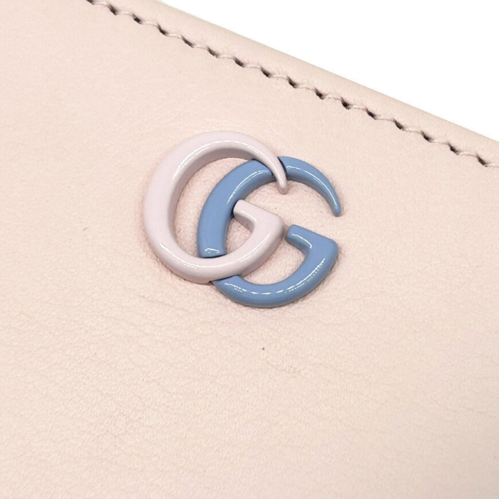 Gucci GUCCI Compact Wallet Double G Leather Pink Blue 790063 Bi-fold Mini Women's Size ONE SIZE - 8 Thumbnail