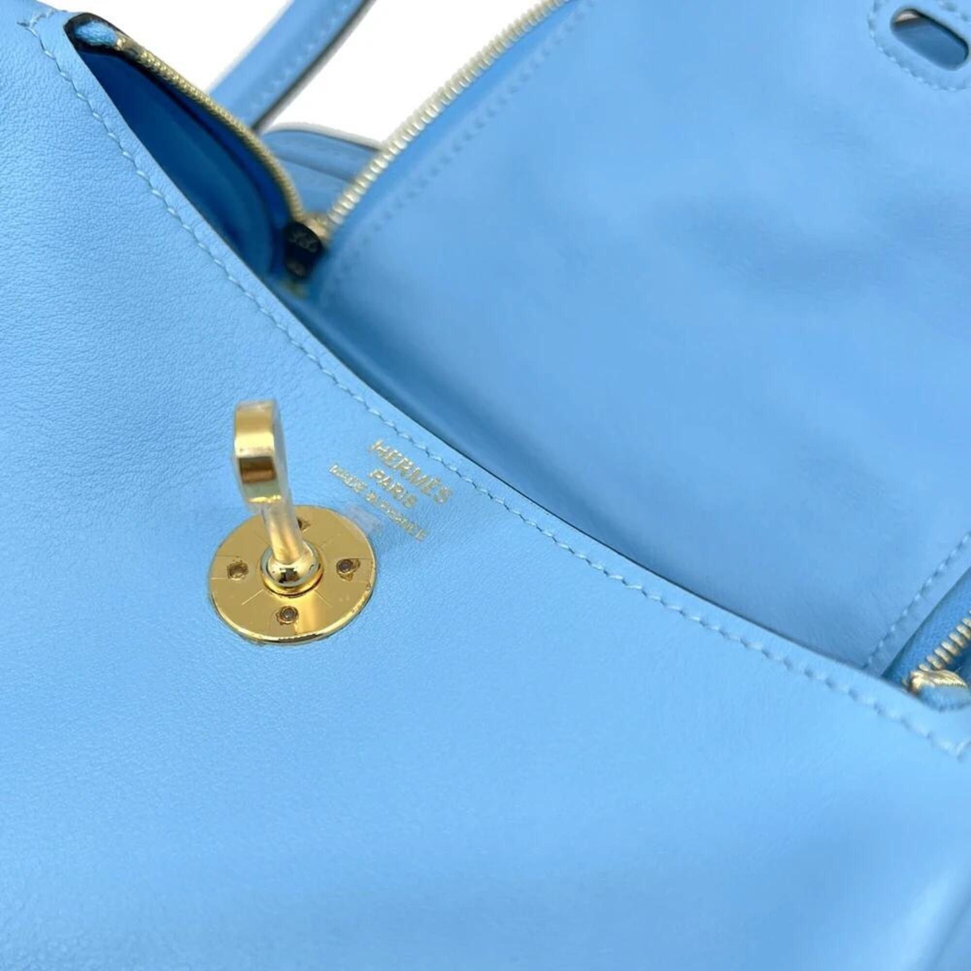 Hermes HERMES Mini Lindy Swift Blue Aztec Tote Bag Shoulder MINI Women's Men's Size ONE SIZE - 4 Thumbnail