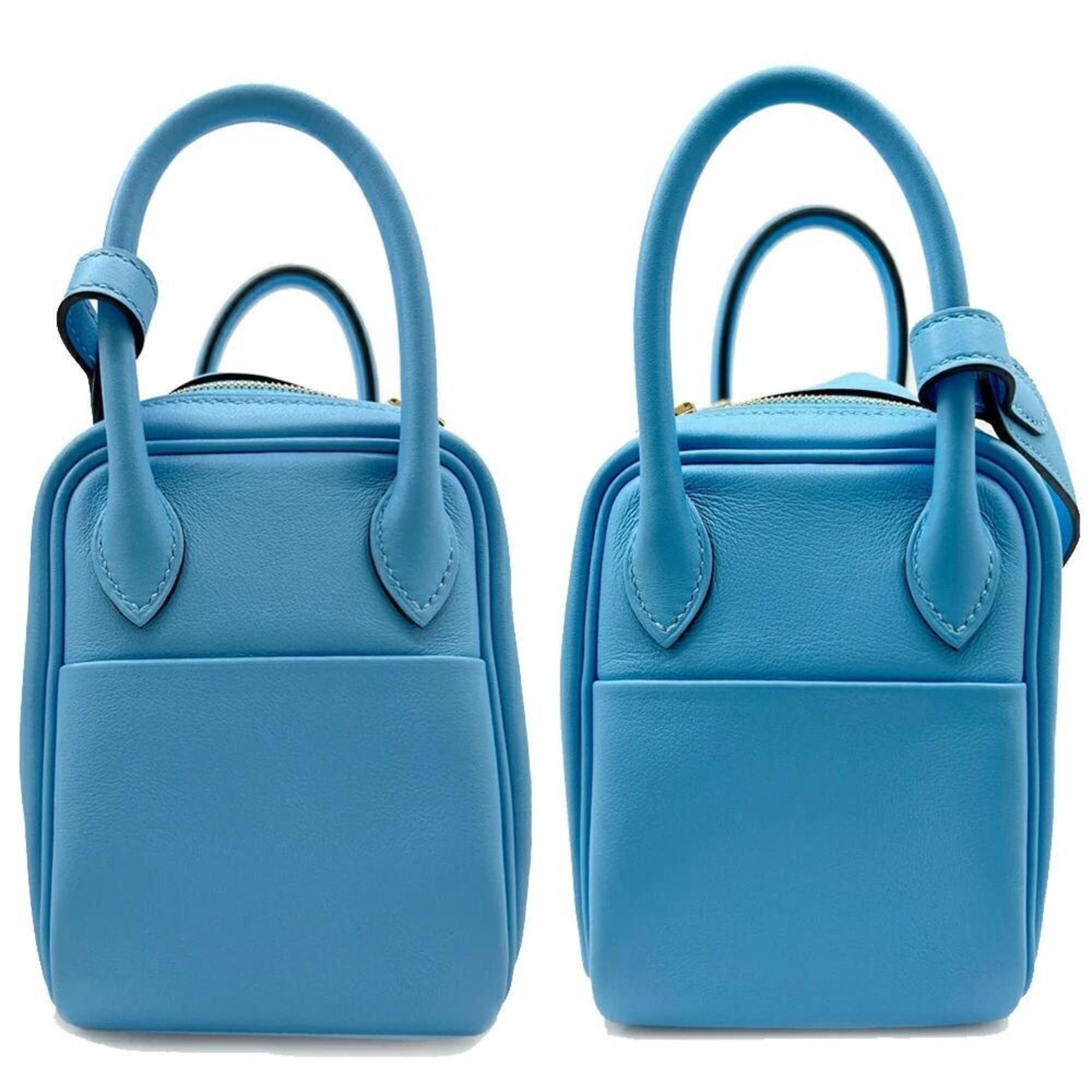 Hermes HERMES Mini Lindy Swift Blue Aztec Tote Bag Shoulder MINI Women's Men's Size ONE SIZE - 3 Thumbnail