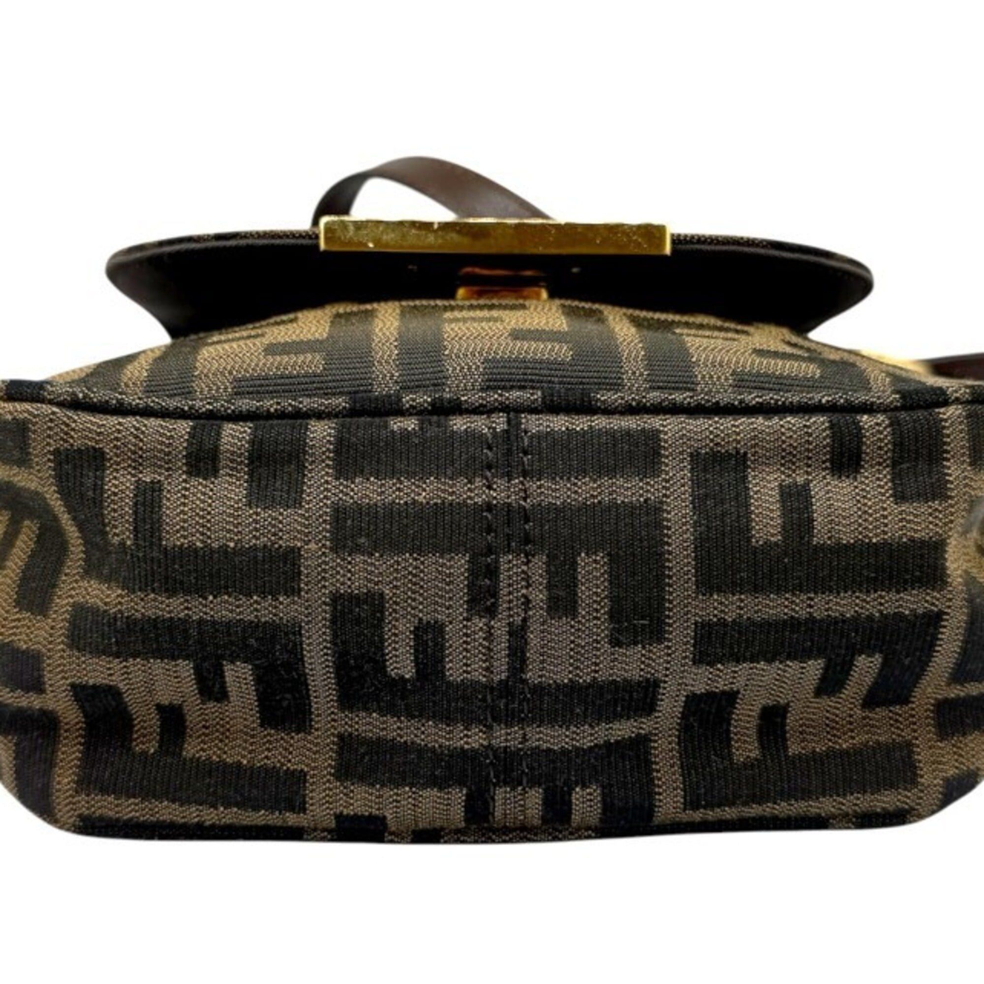 Fendi FENDI Zucca Shoulder Bag, Brown Canvas Leather, Women's Size ONE SIZE - 9 Thumbnail