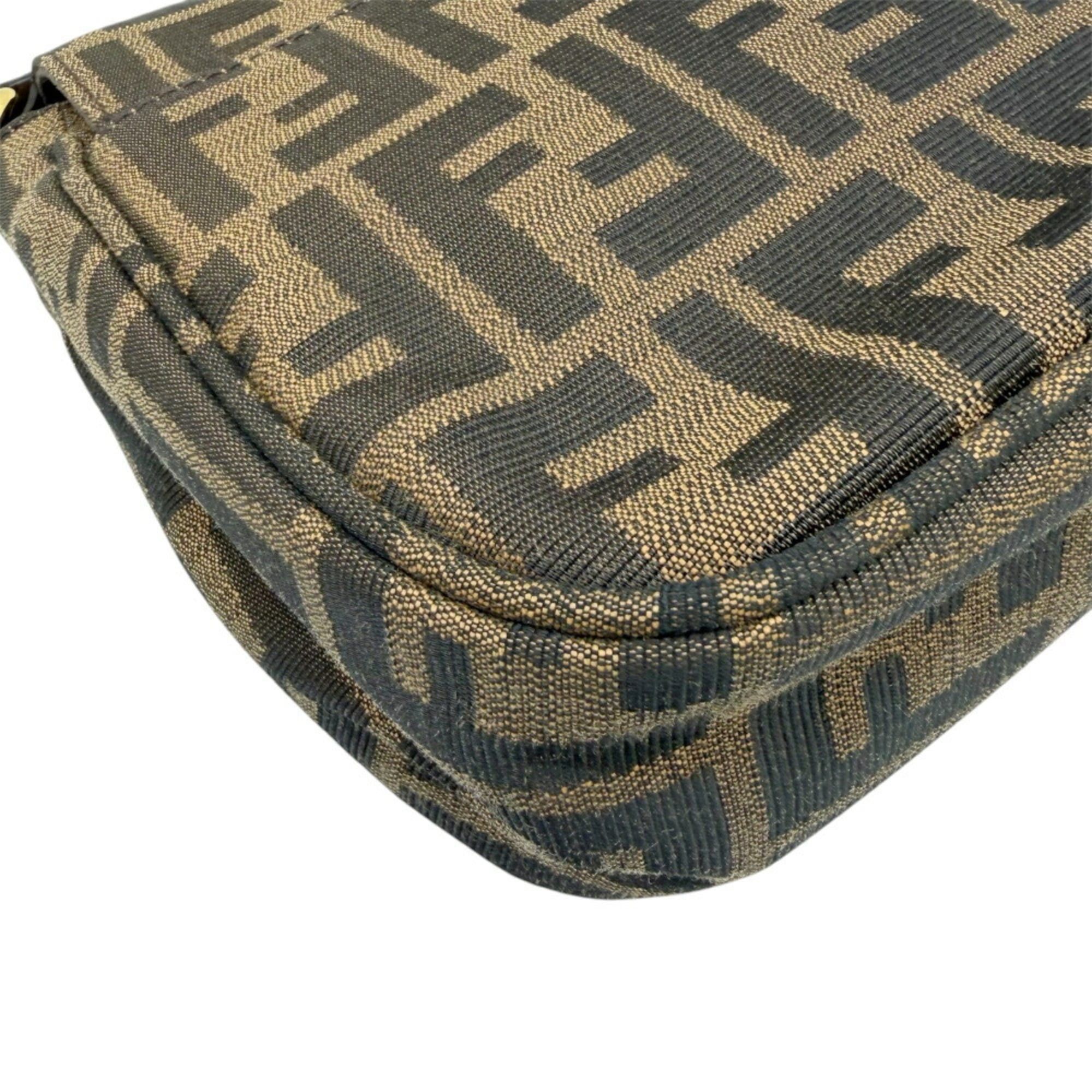Fendi FENDI Zucca Shoulder Bag, Brown Canvas Leather, Women's Size ONE SIZE - 6 Thumbnail