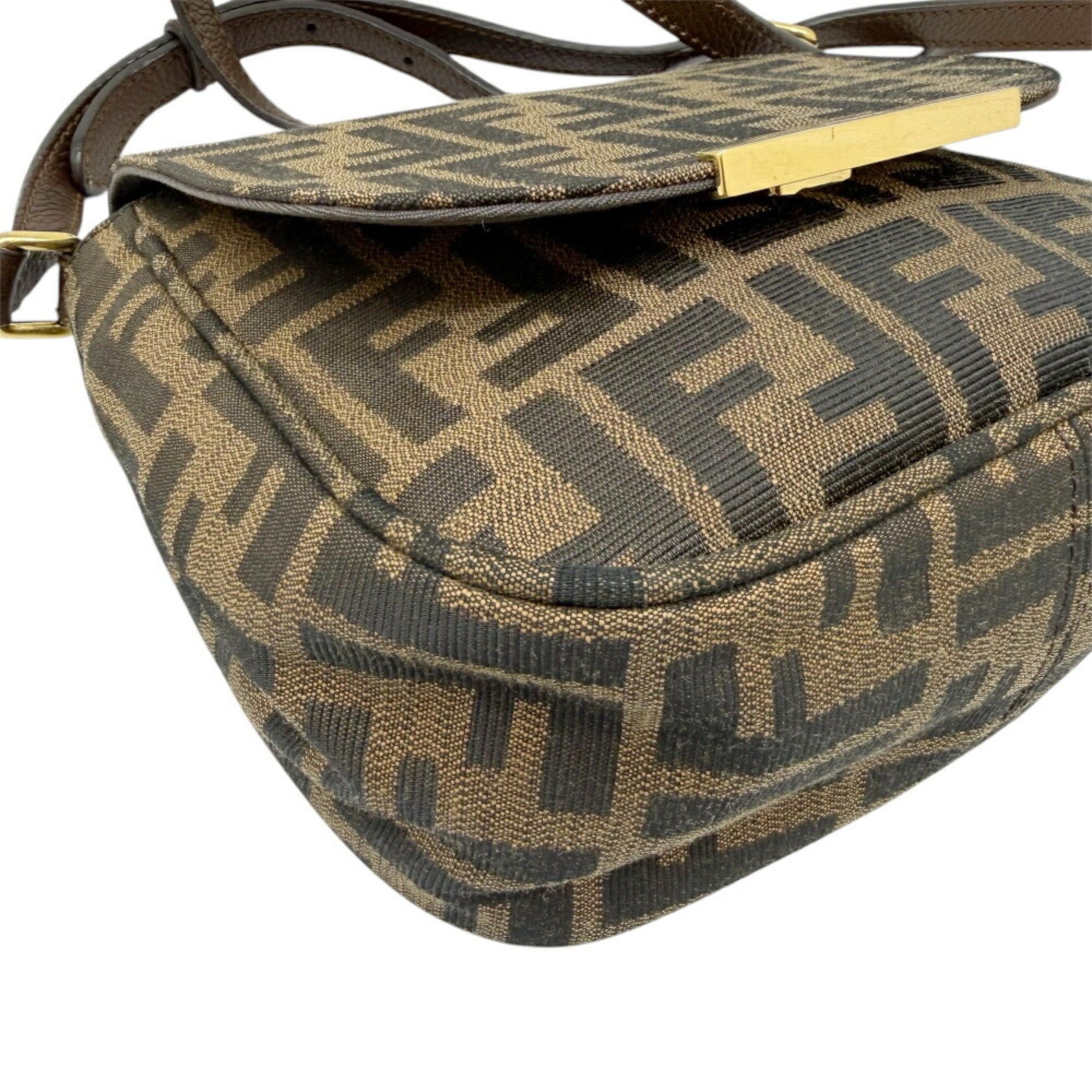 Fendi FENDI Zucca Shoulder Bag, Brown Canvas Leather, Women's Size ONE SIZE - 4 Thumbnail