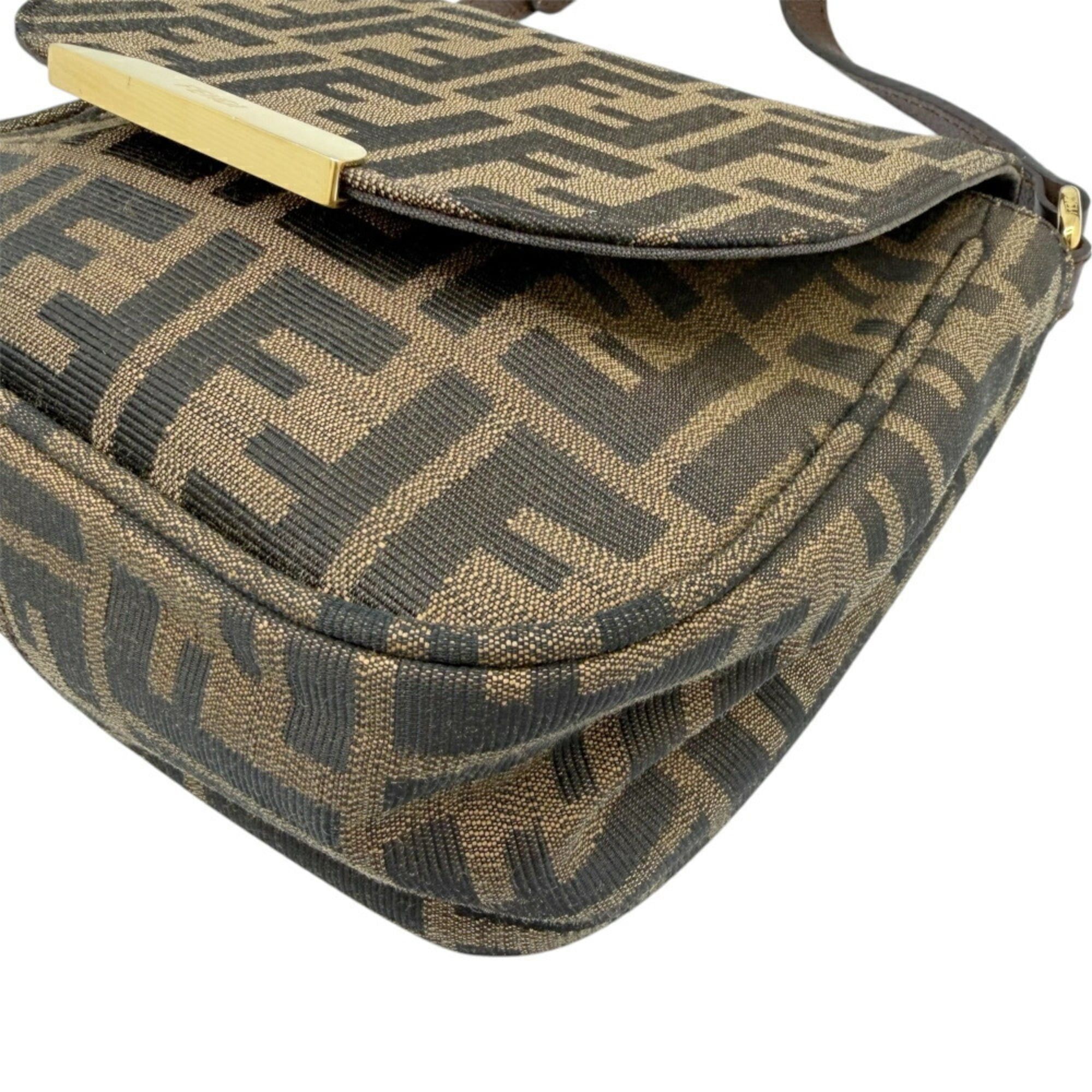 Fendi FENDI Zucca Shoulder Bag, Brown Canvas Leather, Women's Size ONE SIZE - 5 Thumbnail