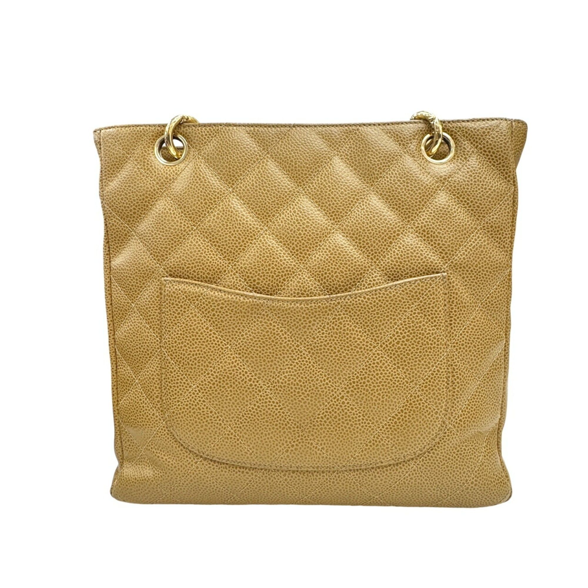 Chanel CHANEL PST Chain Tote, Caviar Leather, Beige, Tote Bag, Petite Size ONE SIZE - 2 Thumbnail