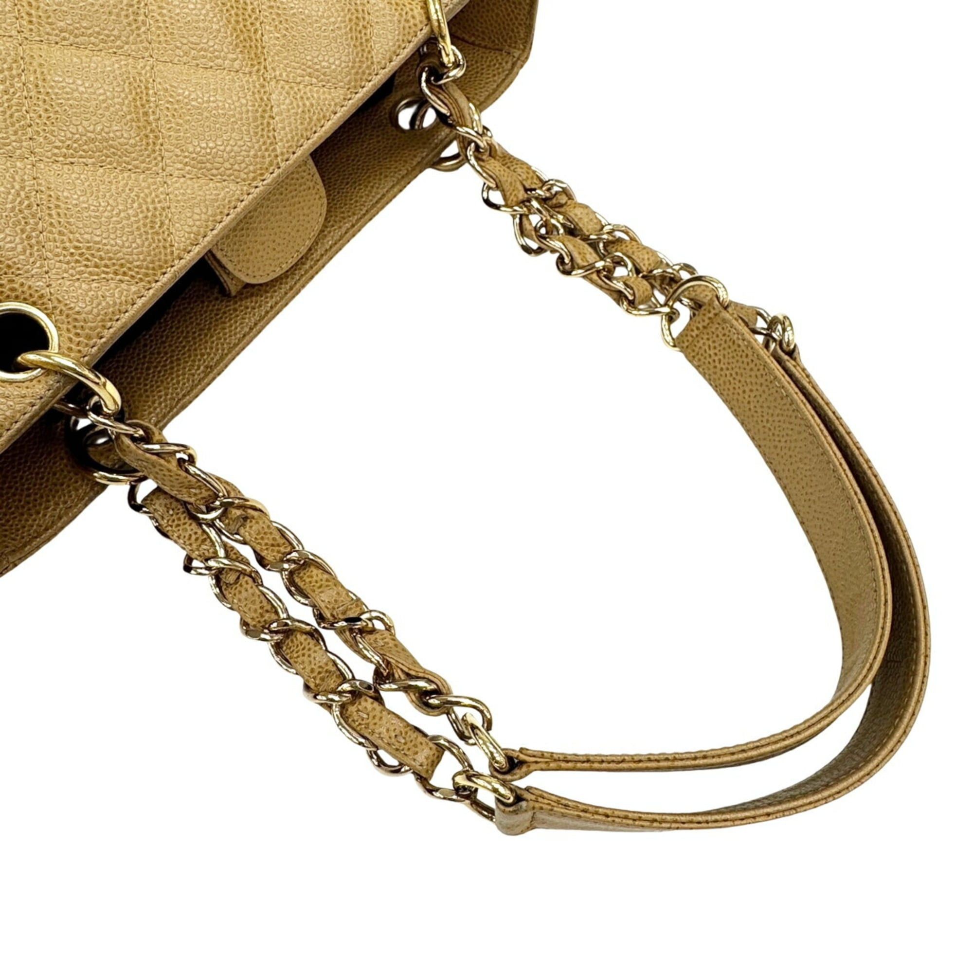 Chanel CHANEL PST Chain Tote, Caviar Leather, Beige, Tote Bag, Petite Size ONE SIZE - 10 Thumbnail