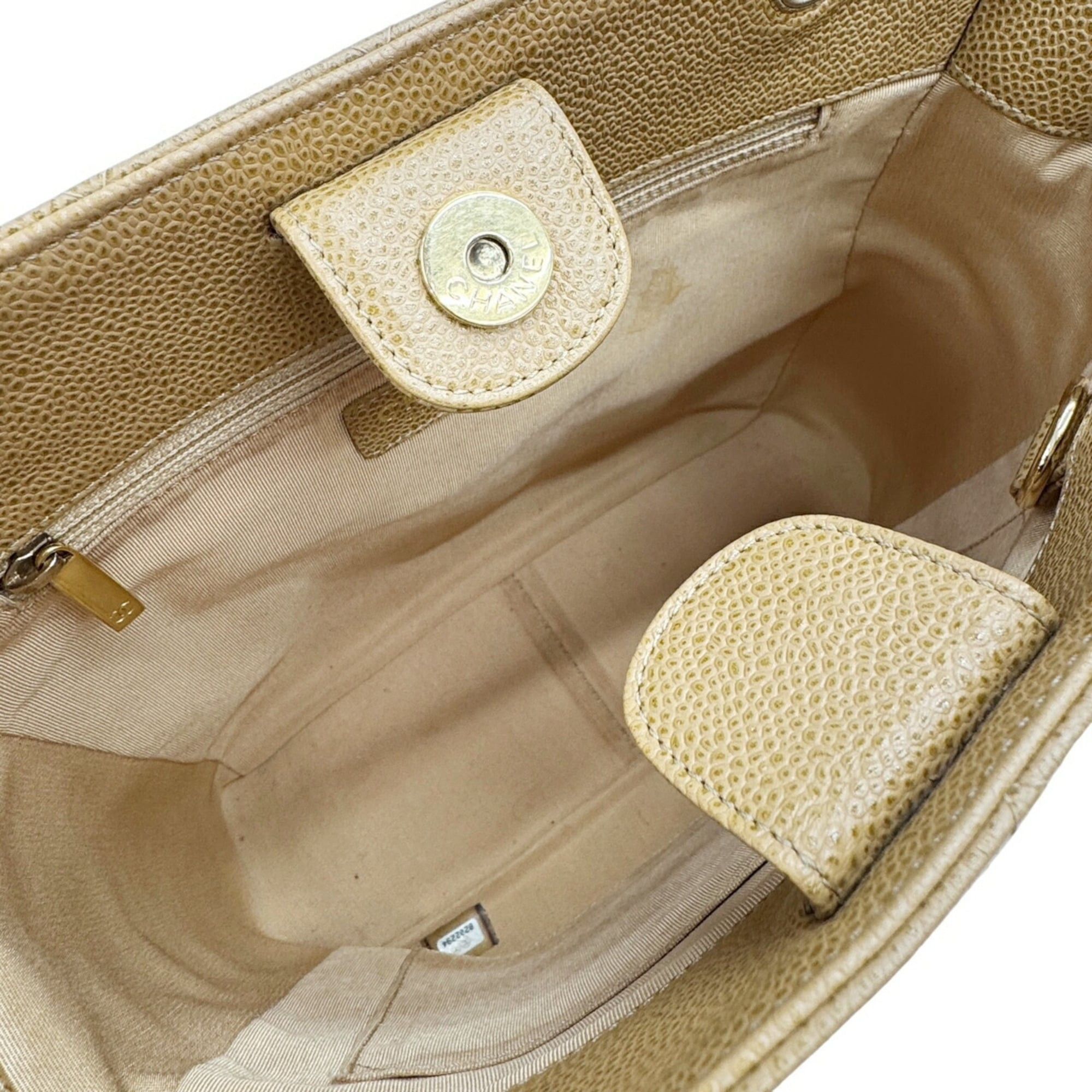 Chanel CHANEL PST Chain Tote, Caviar Leather, Beige, Tote Bag, Petite Size ONE SIZE - 12 Thumbnail
