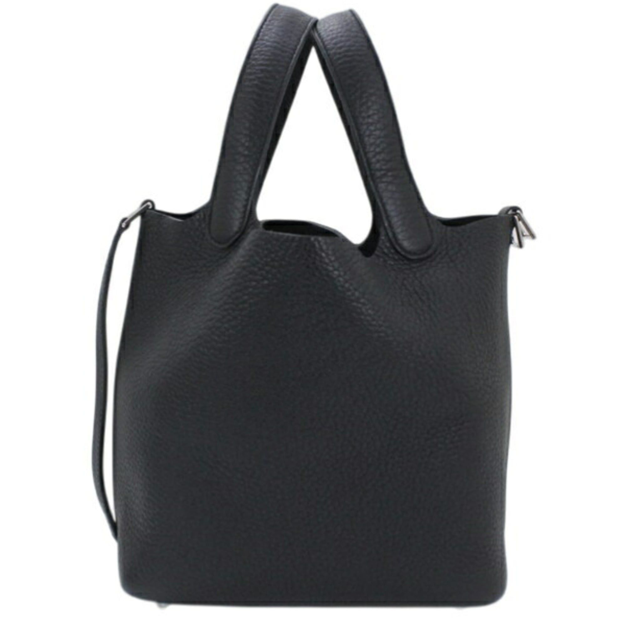 Hermes Hermes Picotin Lock PM 18 Handbag, Black, Taurillon Clemence Leather, HERMES Tote Bag, Women's T6165 Size ONE SIZE - 3 Thumbnail