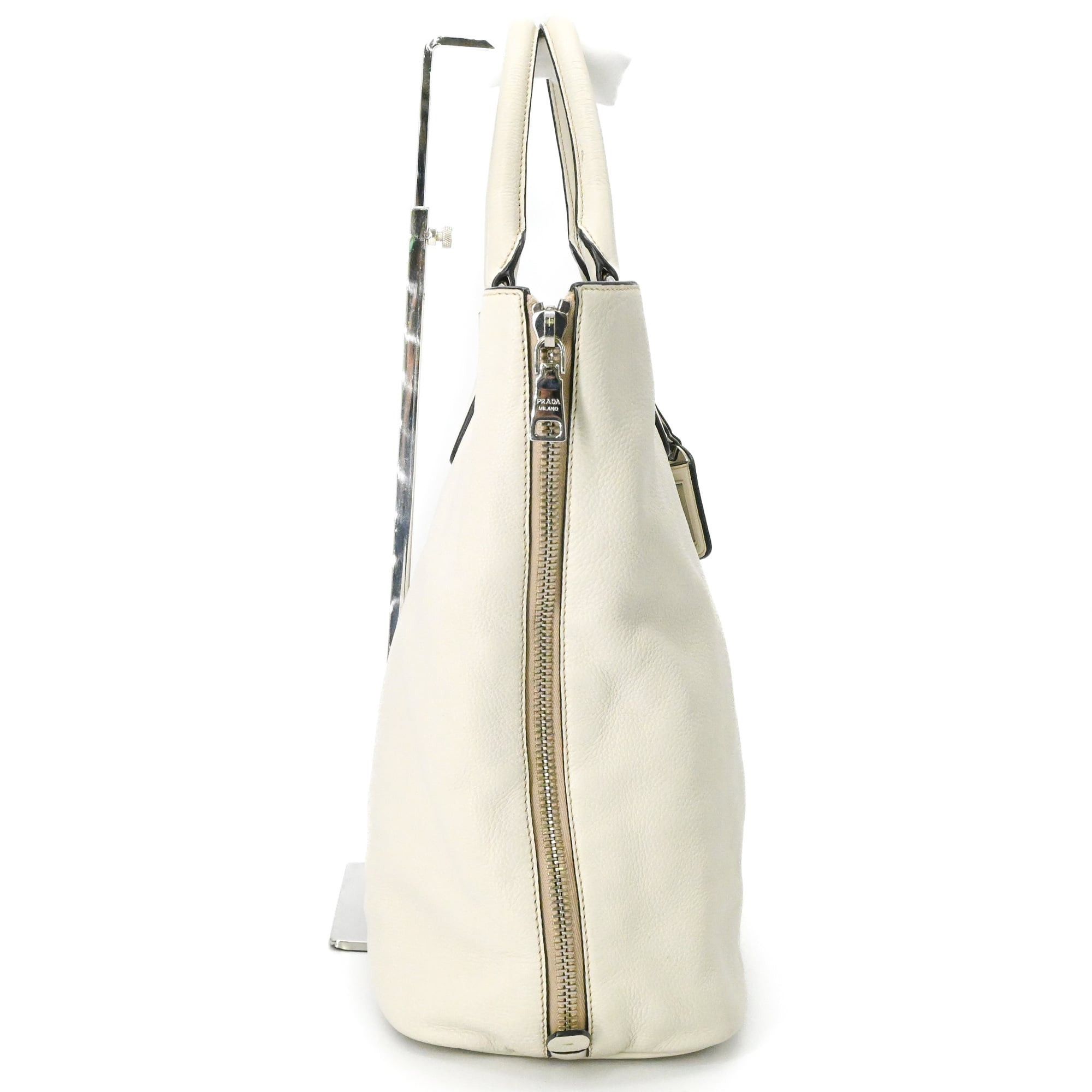 Prada Prada Tote Bag Shoulder Side Leather Men's Women's White BN2419 Size ONE SIZE - 4 Thumbnail