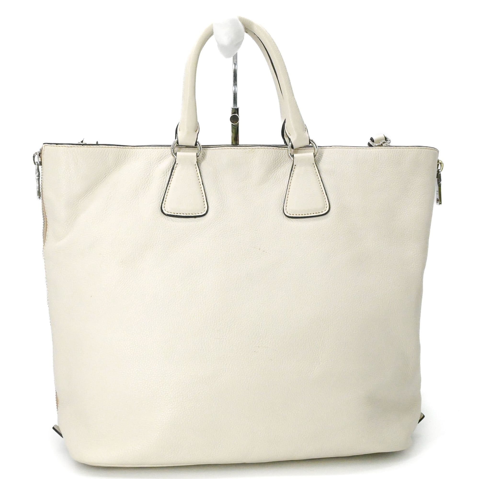 Prada Prada Tote Bag Shoulder Side Leather Men's Women's White BN2419 Size ONE SIZE - 3 Thumbnail