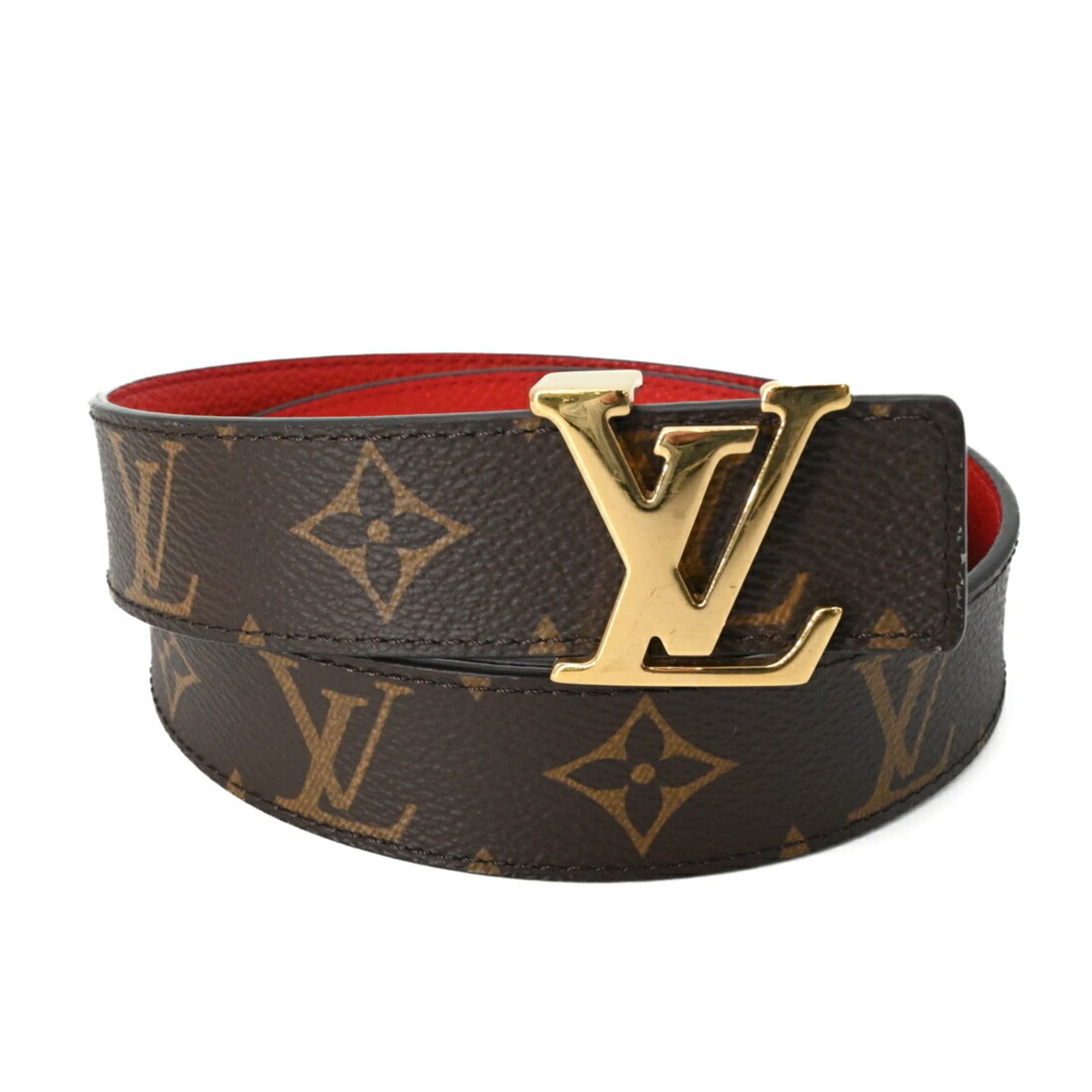 Louis Vuitton LOUIS VUITTON LV Initials Belt Reversible Monogram Canvas Brown Red #80 M0322 Size ONE SIZE - 2 Thumbnail
