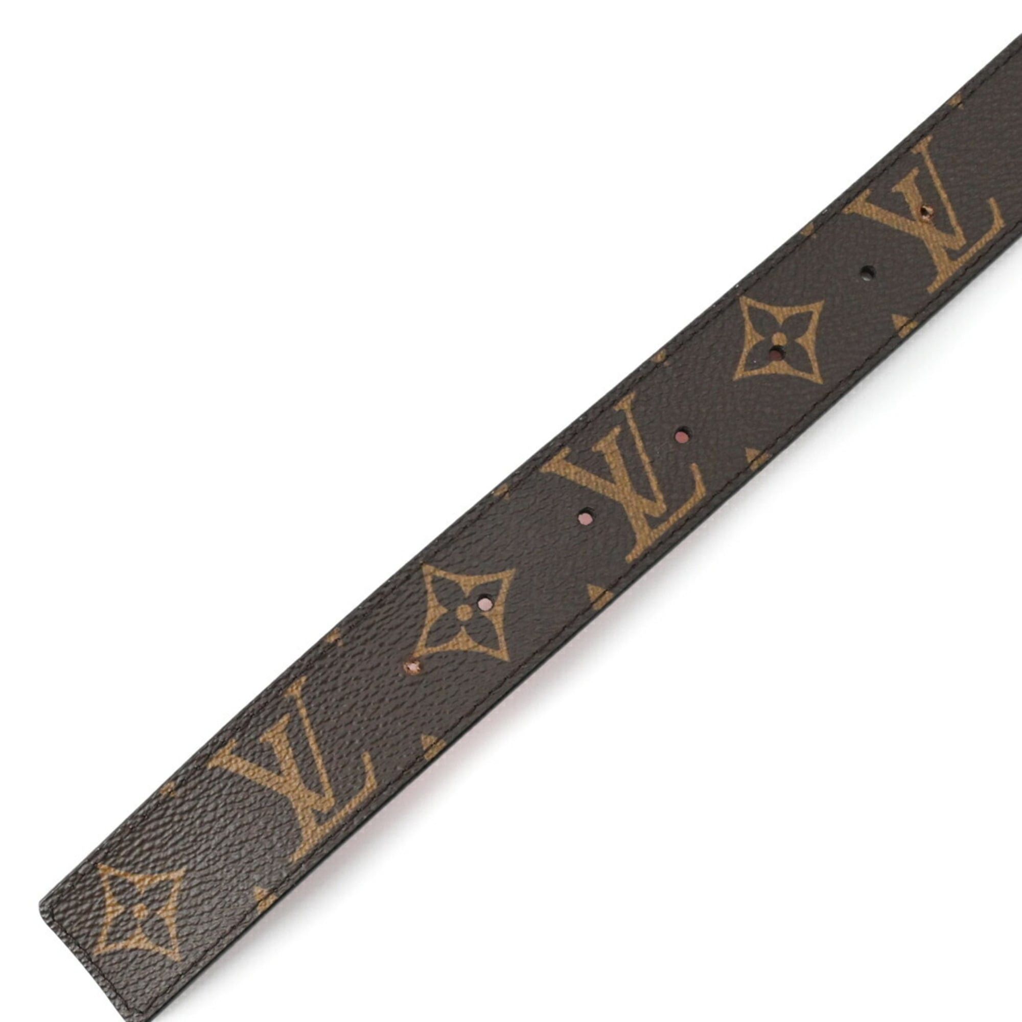 Louis Vuitton LOUIS VUITTON LV Initials Belt Reversible Monogram Canvas Brown Red #80 M0322 Size ONE SIZE - 6 Thumbnail