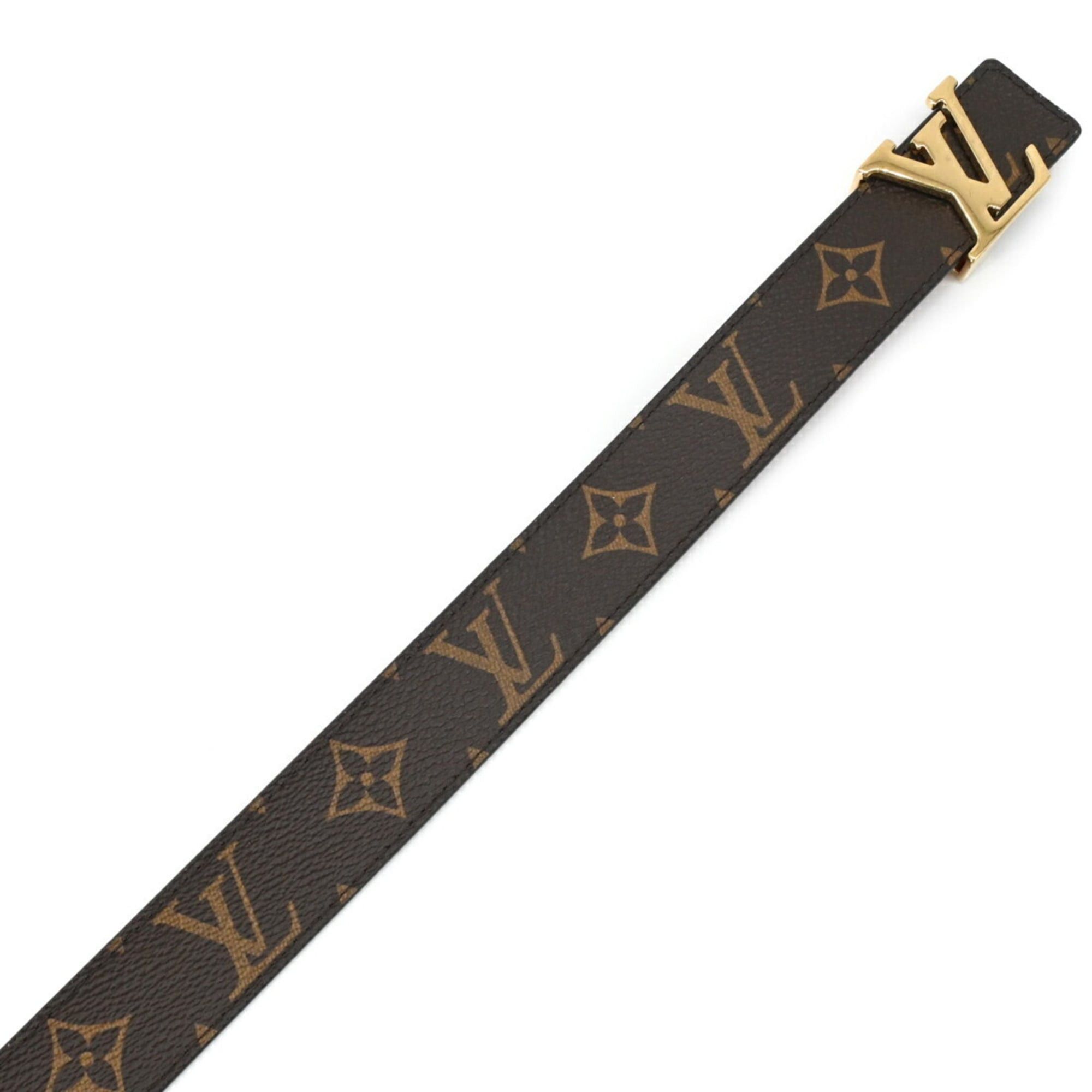 Louis Vuitton LOUIS VUITTON LV Initials Belt Reversible Monogram Canvas Brown Red #80 M0322 Size ONE SIZE - 5 Thumbnail