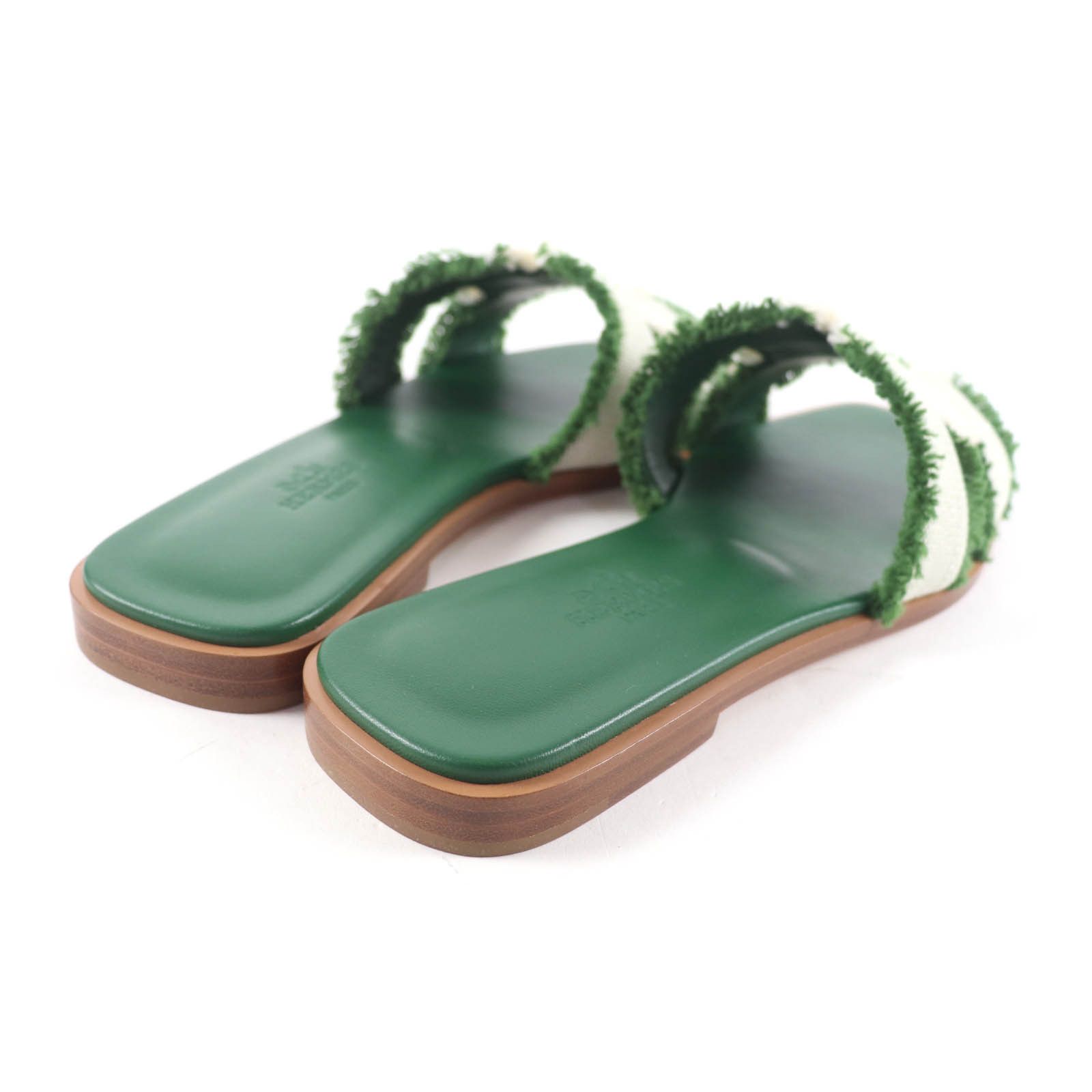 Hermes Hermes Hermes Oran Fringe Leather Sandals Leather Shoes DUTY FREE for USA Size ONE SIZE - 3 Thumbnail