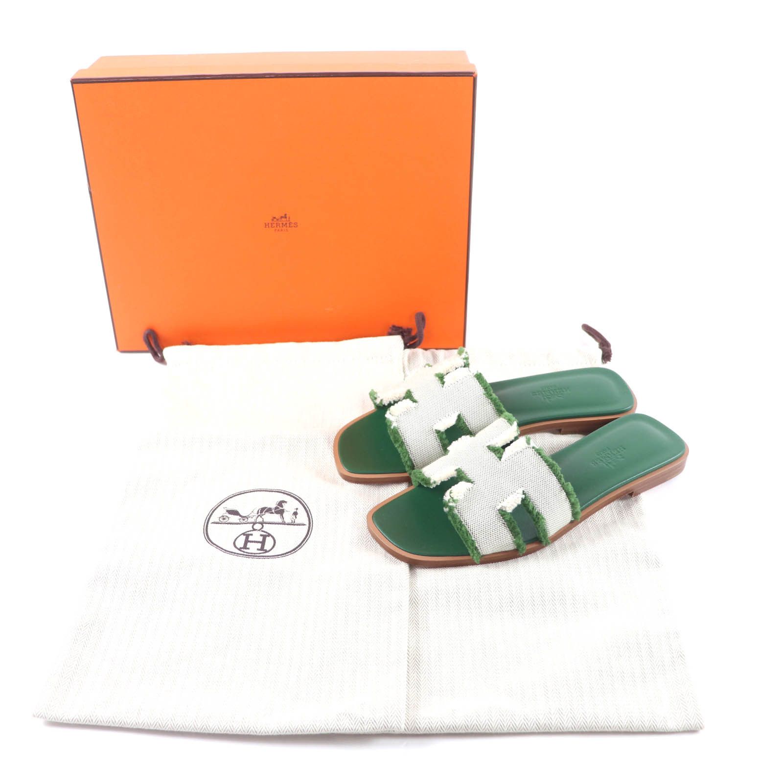 Hermes Hermes Hermes Oran Fringe Leather Sandals Leather Shoes DUTY FREE for USA Size ONE SIZE - 2 Thumbnail