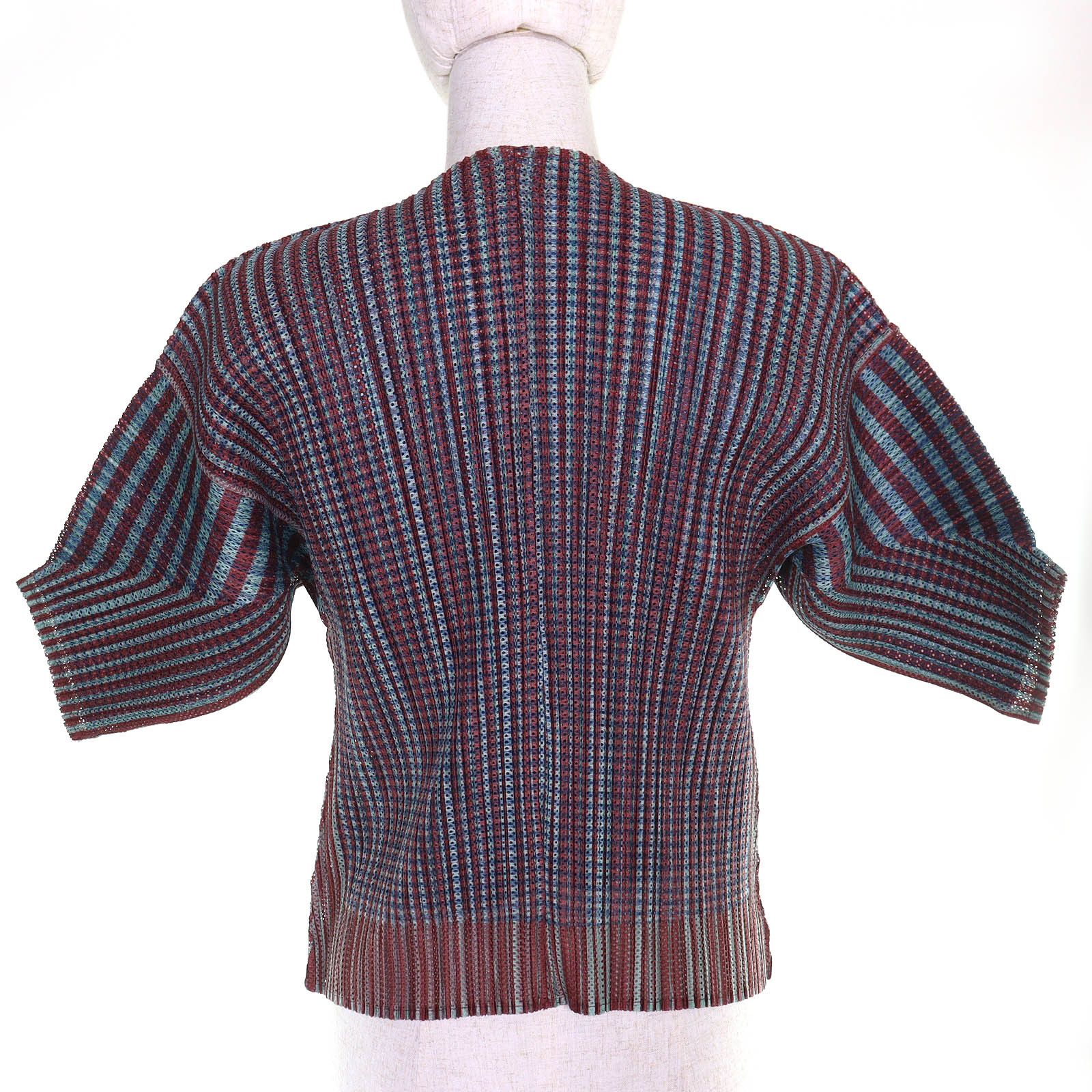 Issey Miyake Issey Miyake PLEATS PLEASE ISSEY MIYAKE Polyester Short Sleeve Cardigan Textile Tops PP14-JO162 DUTY FREE for USA Size ONE SIZE - 3 Thumbnail